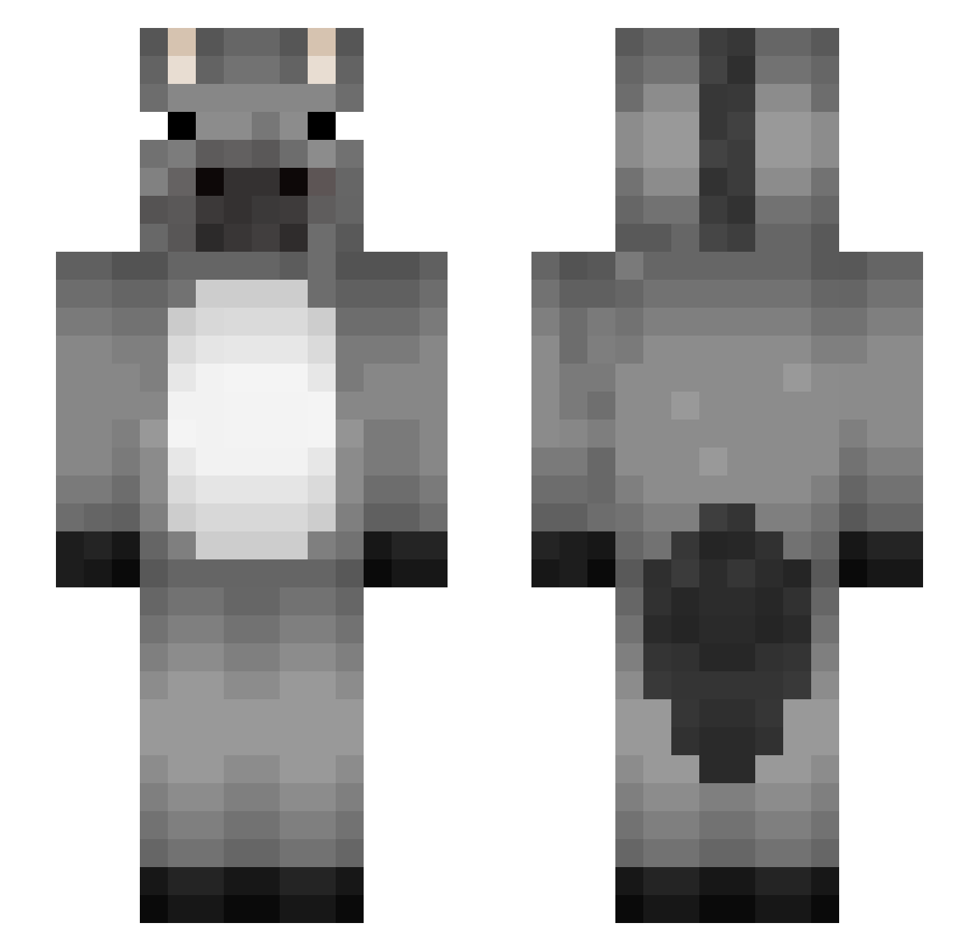 IzzyTheBaker Minecraft skin, front and back view