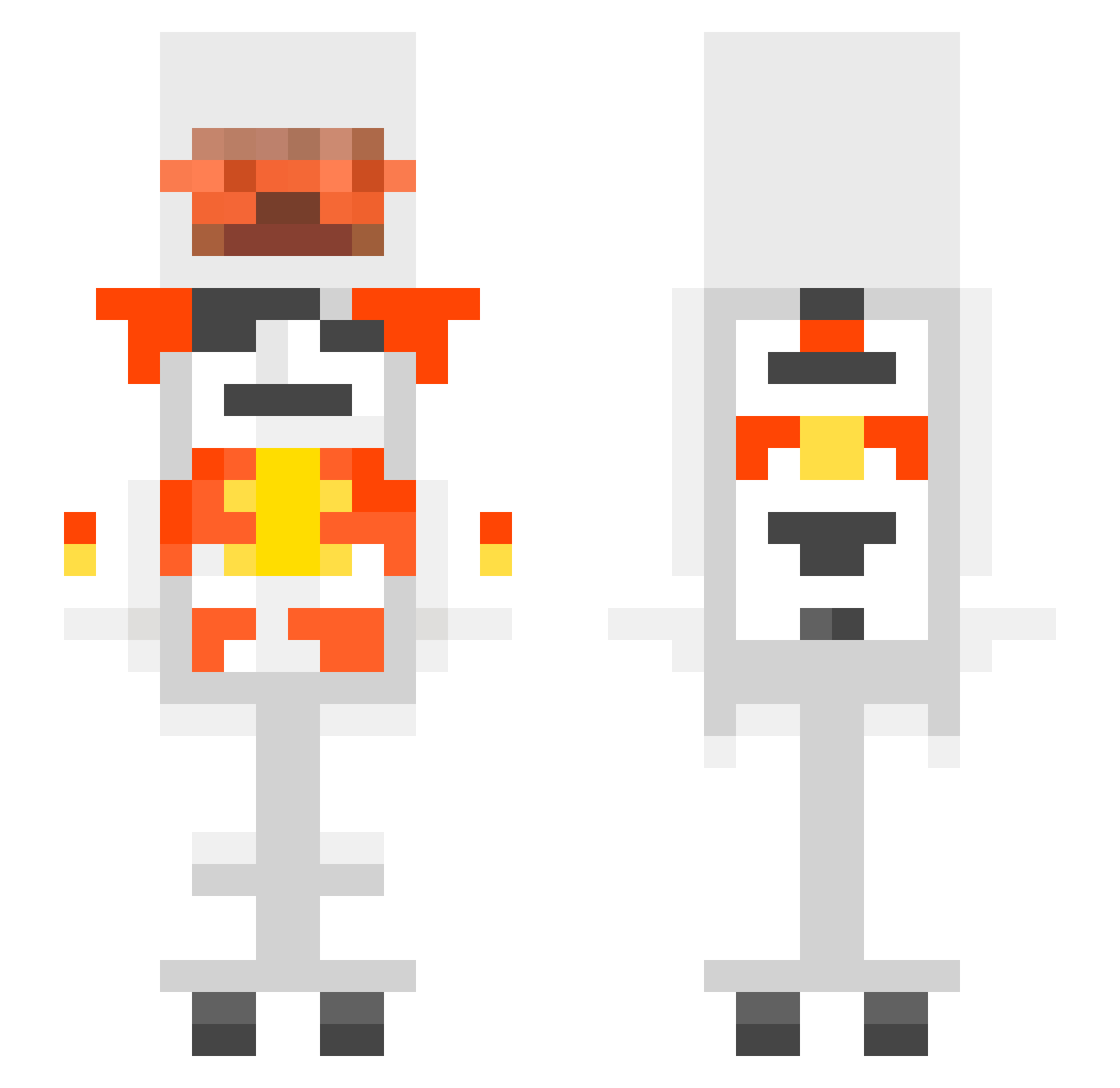 temeodpana Minecraft skin, front and back view