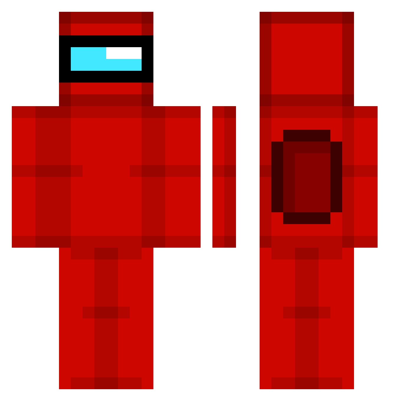 MDSUS Minecraft skin, front and back view