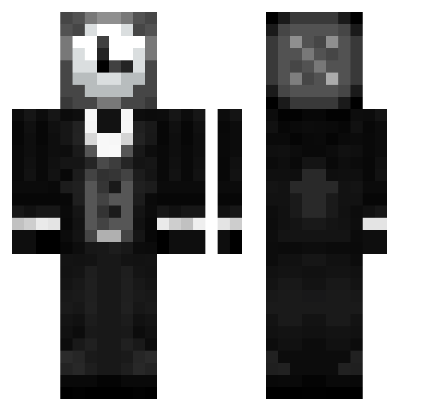 BeataGP Minecraft skin, front and back view
