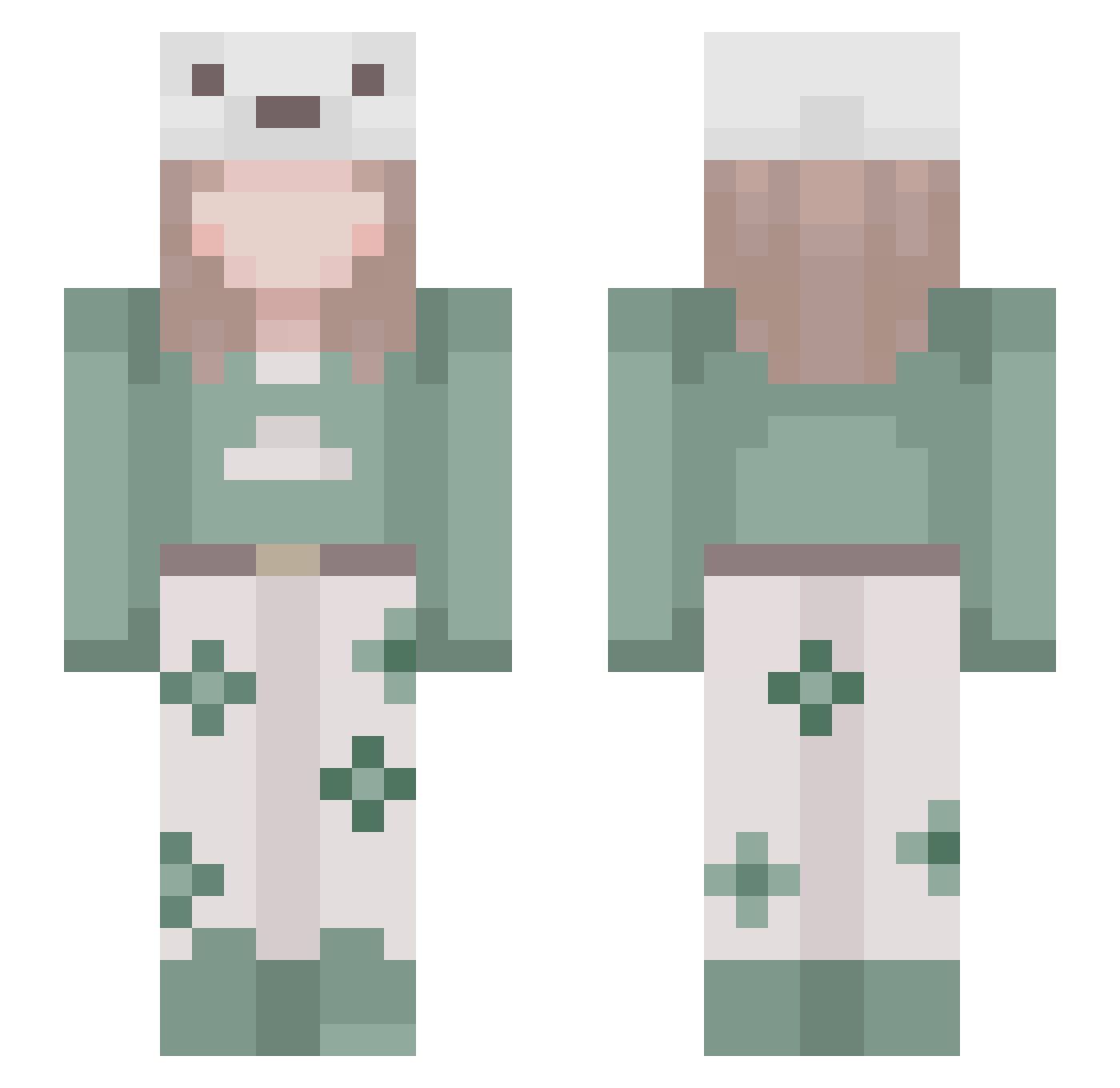 MaJuSa Minecraft skin, front and back view