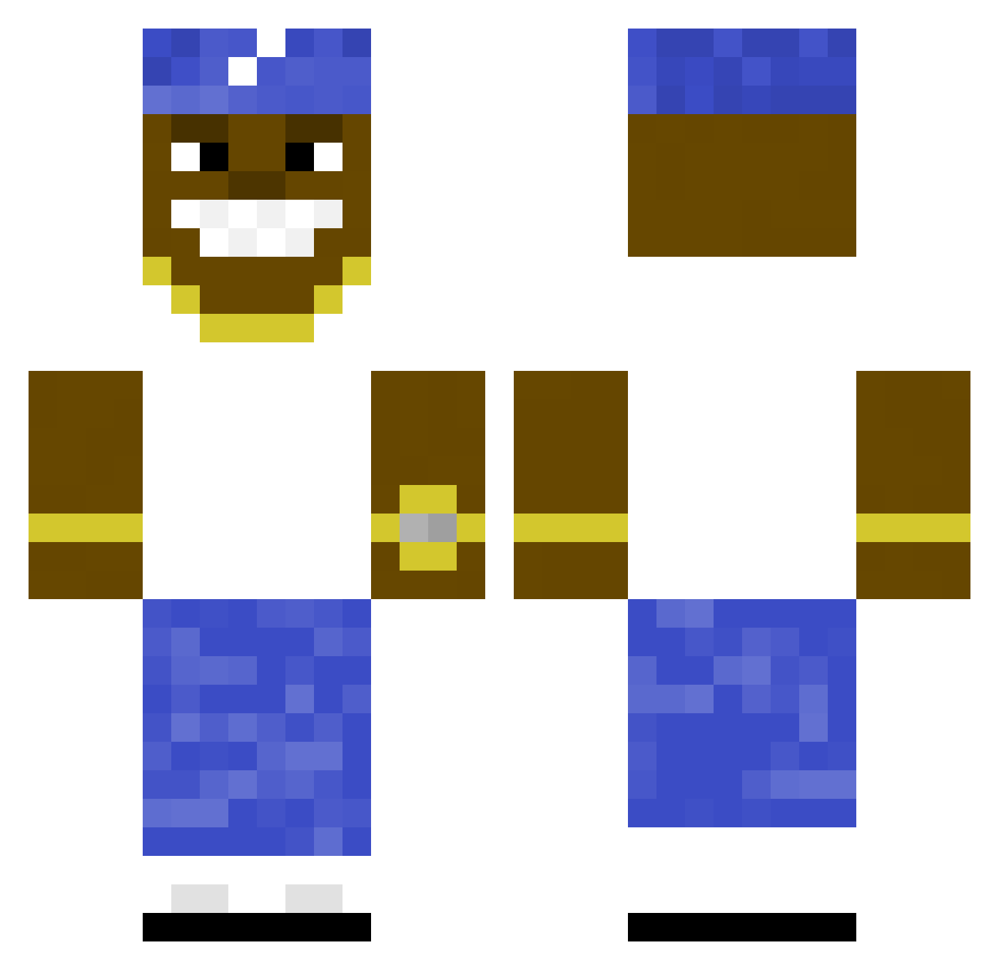Desthenny Minecraft skin, front and back view