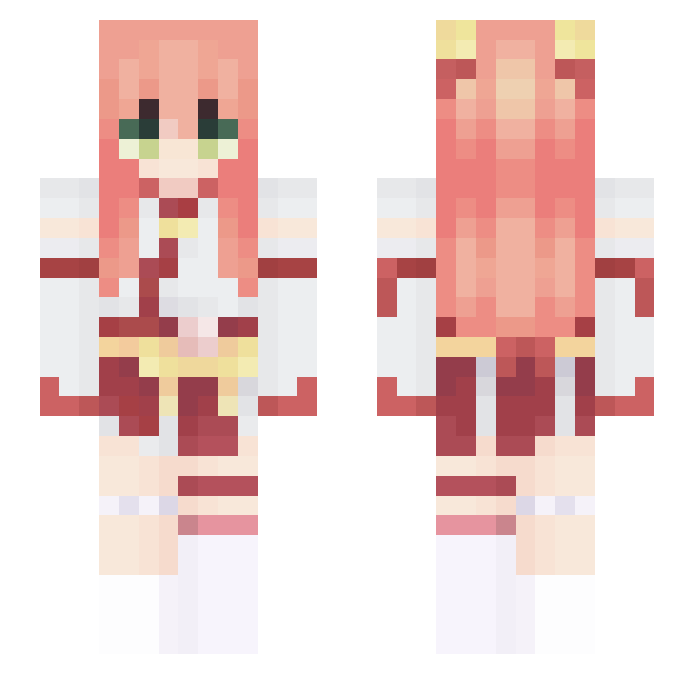 JuelangUwU Minecraft skin, front and back view