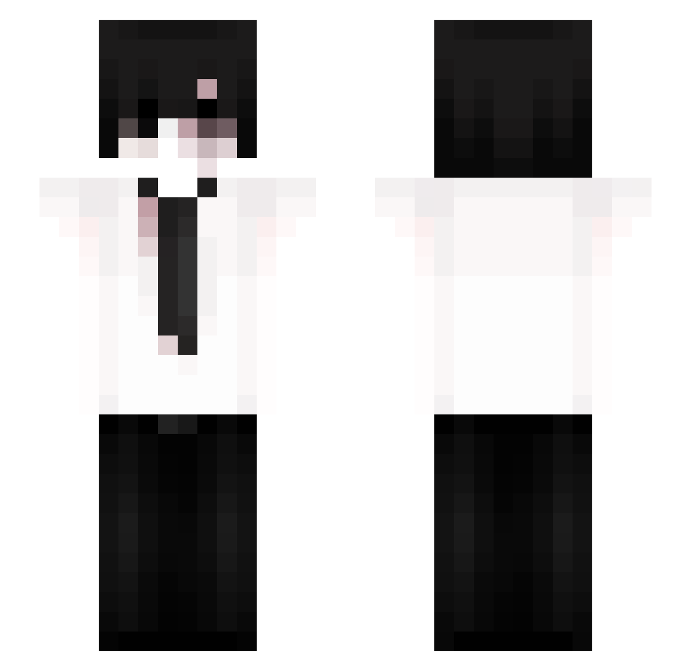 crucifixied Minecraft skin, front and back view