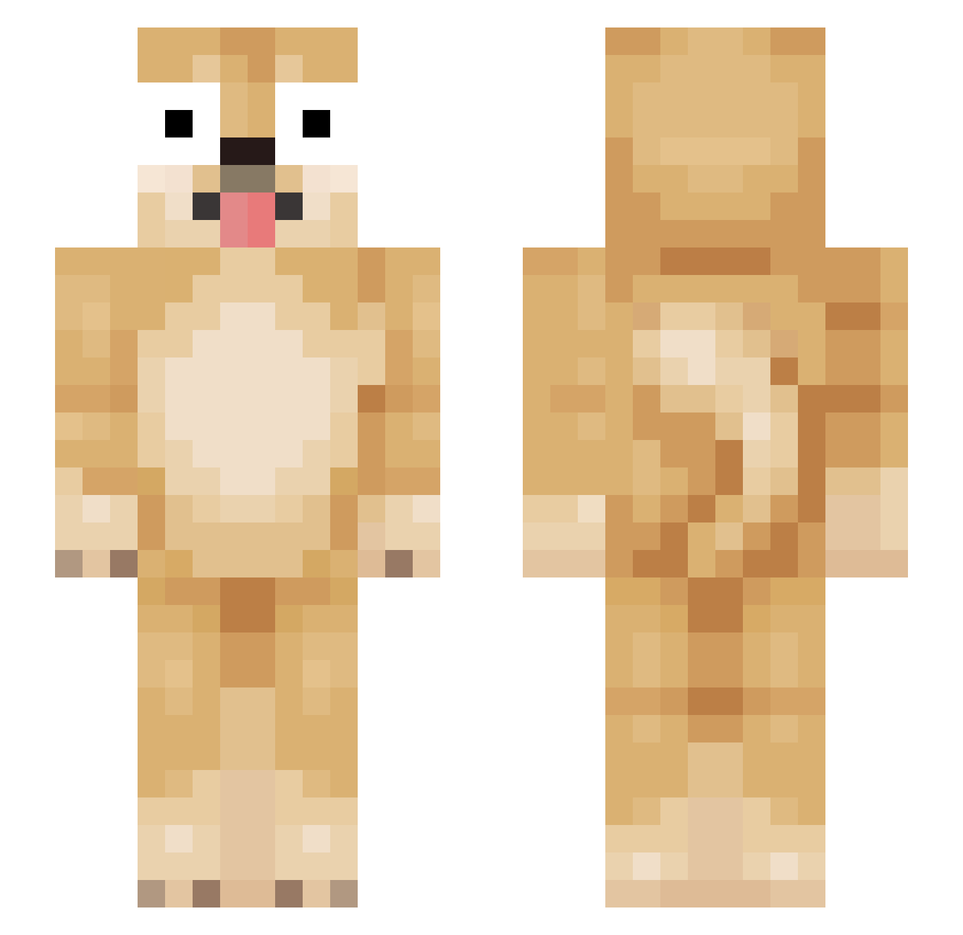 xCrypth Minecraft skin, front and back view