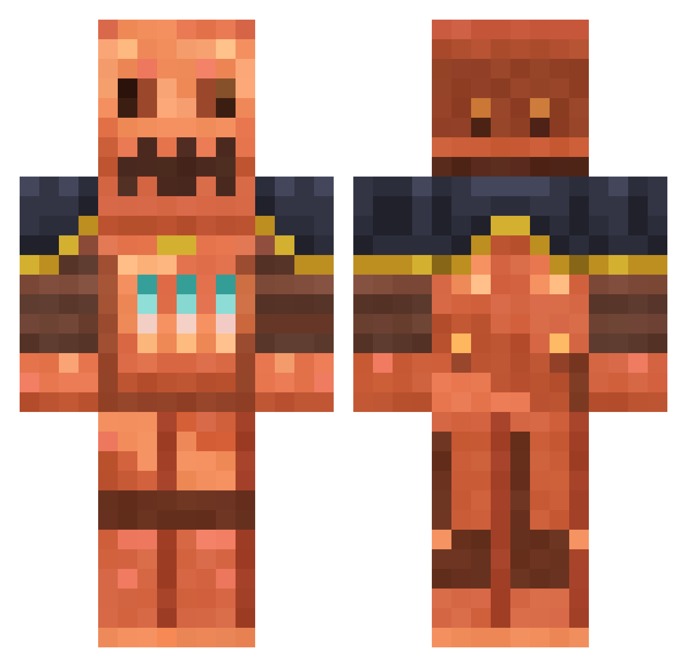 antiSeptics Minecraft skin, front and back view
