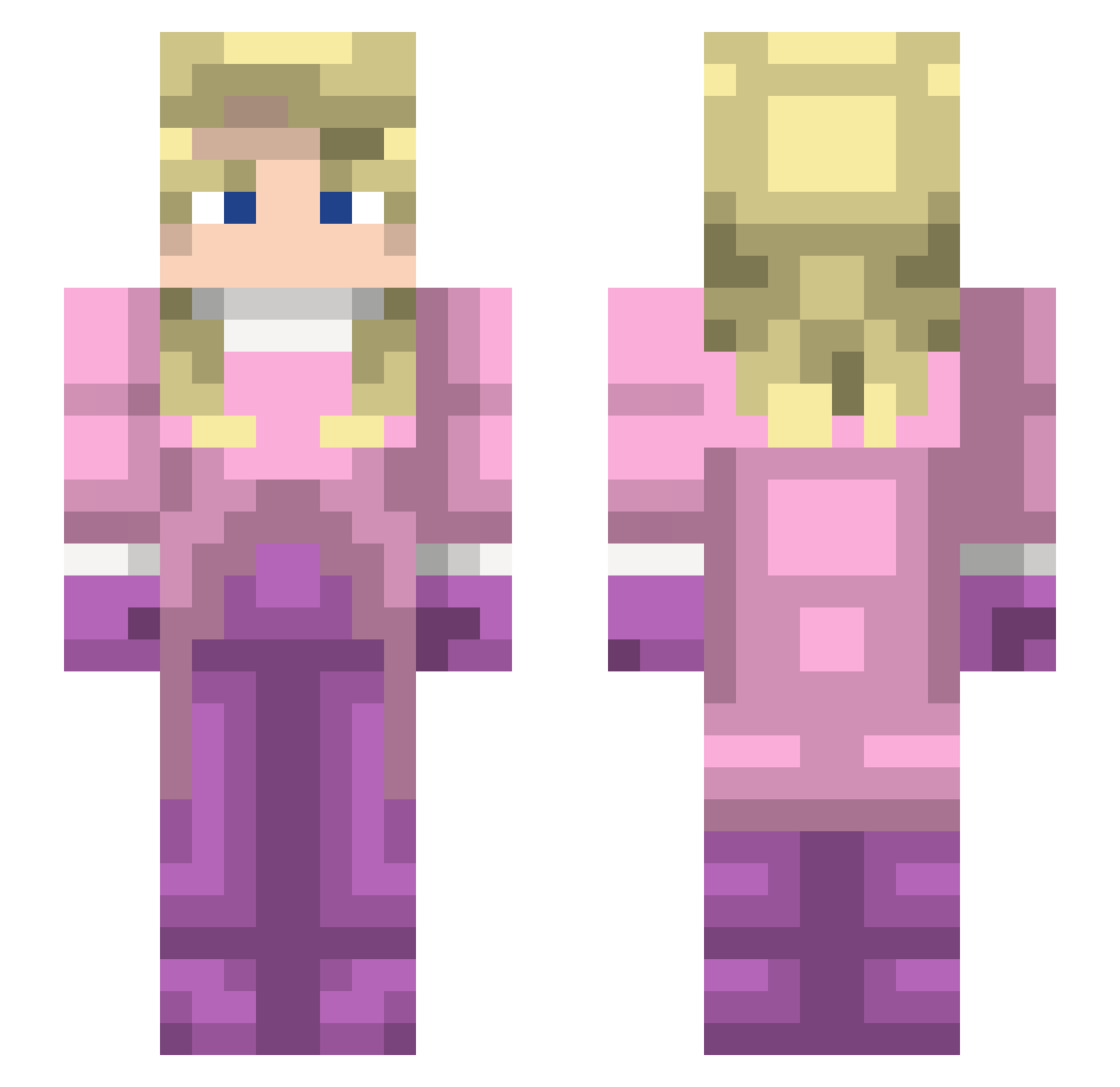 Sandoval08 Minecraft skin, front and back view