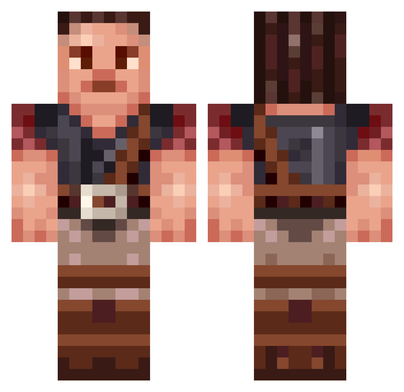 Derisory Minecraft skin, front and back view