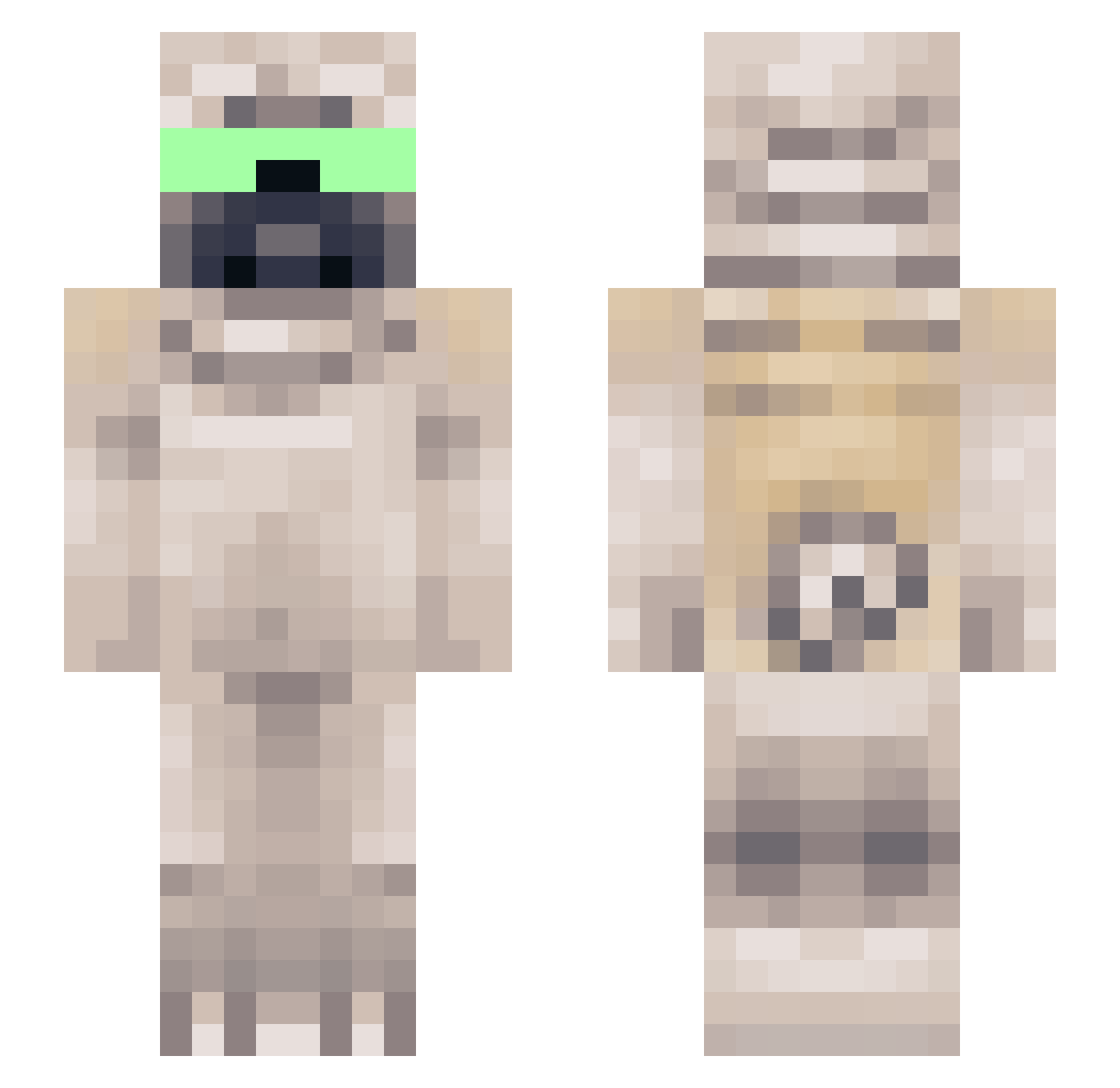 sisyamopanda Minecraft skin, front and back view