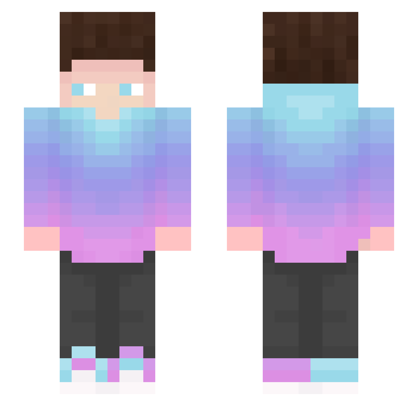 thezOnex Minecraft skin, front and back view