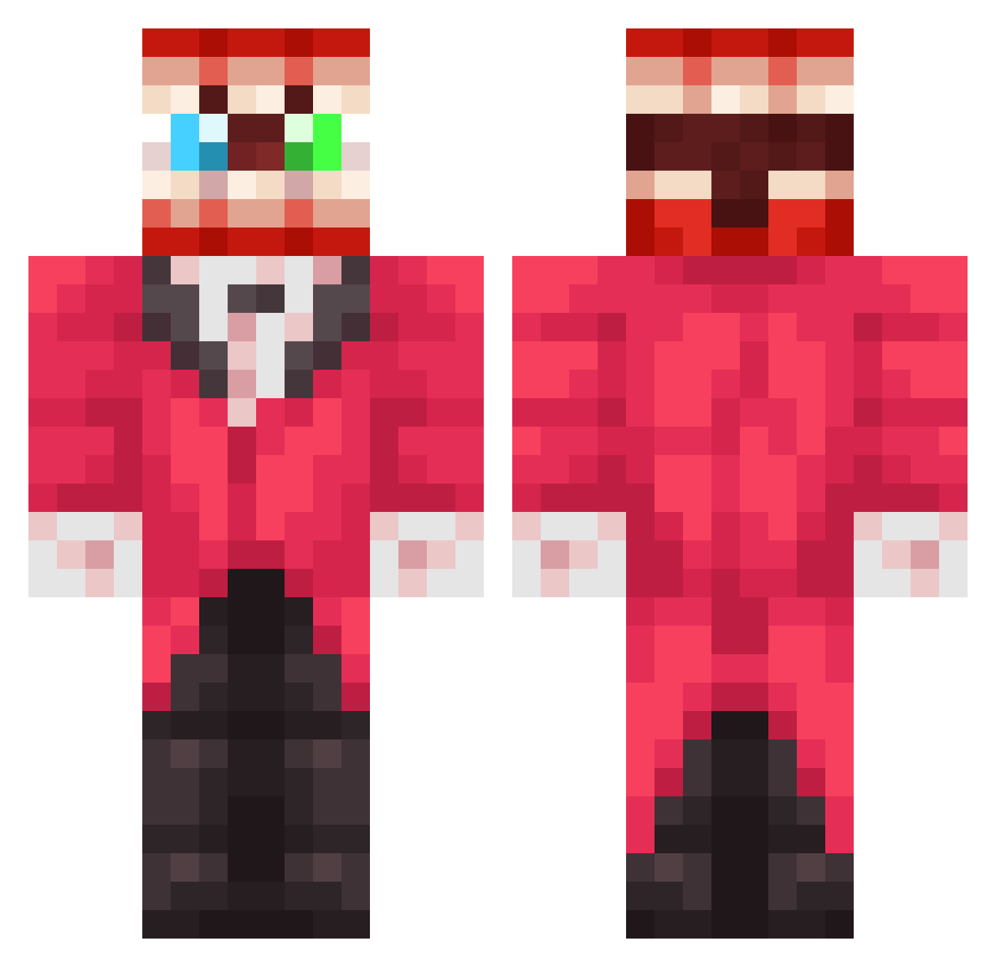 Chombilon Minecraft skin, front and back view