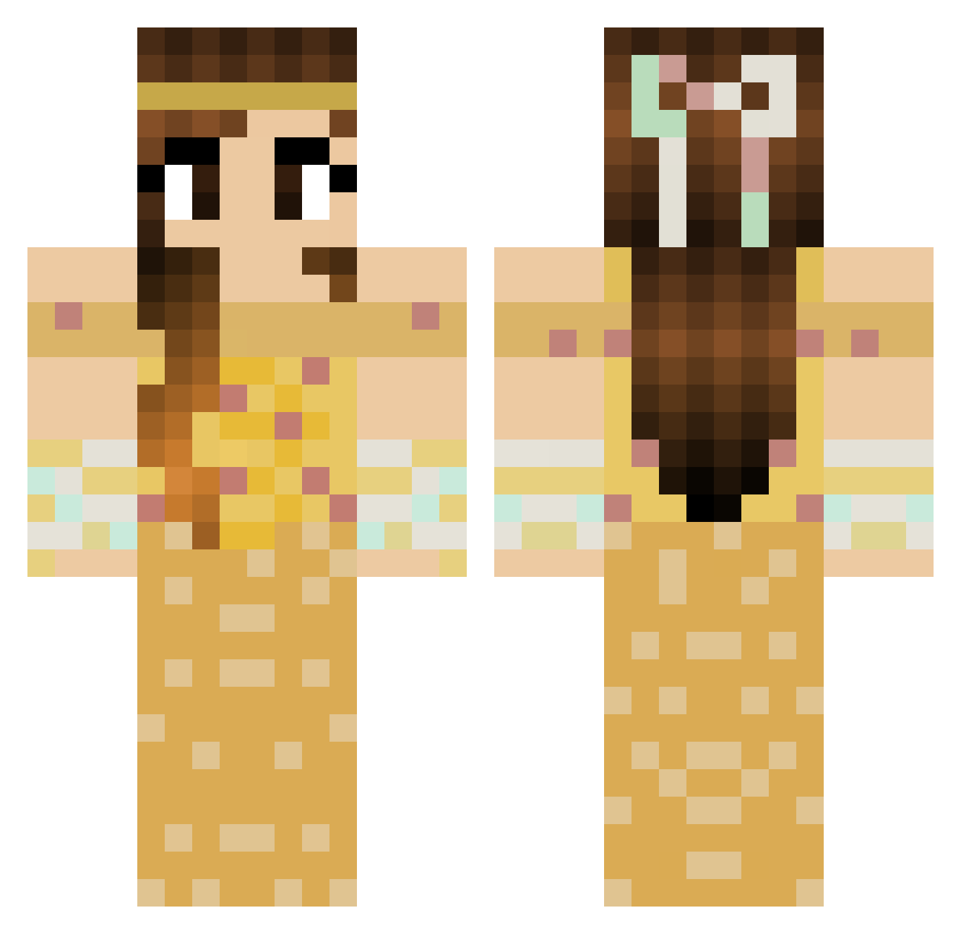 Jewess Minecraft skin, front and back view