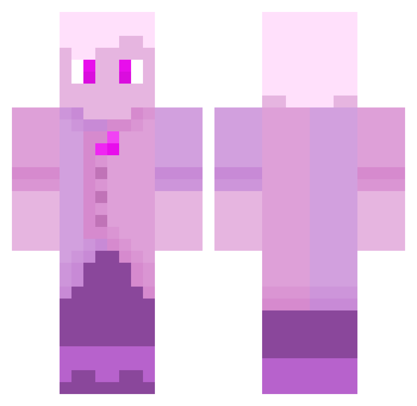 Redyance Minecraft skin, front and back view