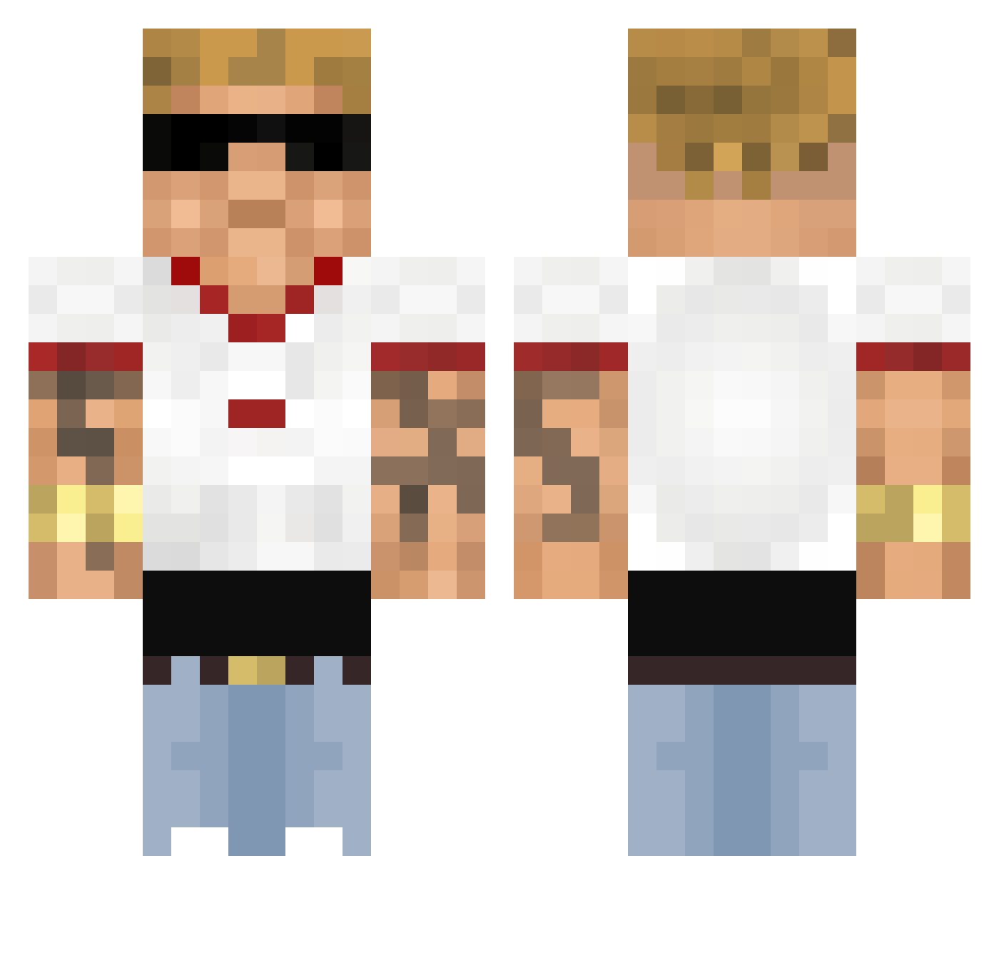 KeriooleK Minecraft skin, front and back view