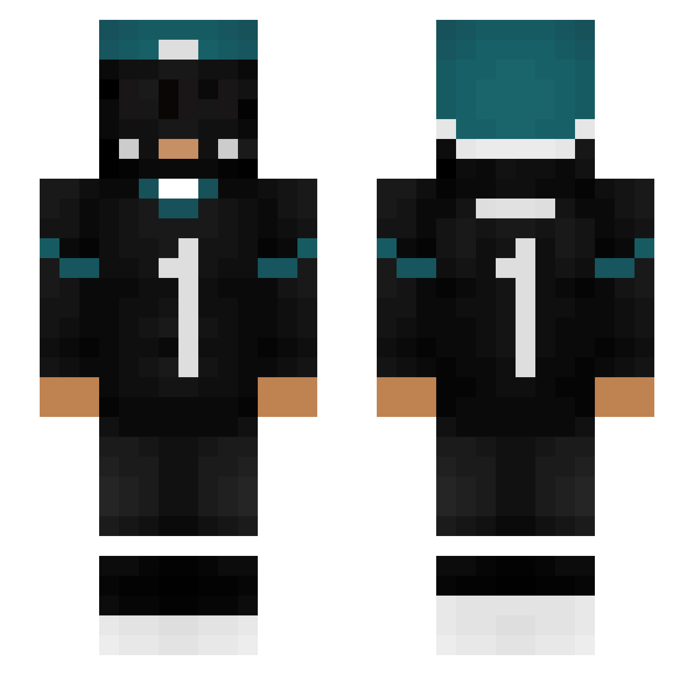 Lsnce Minecraft skin, front and back view