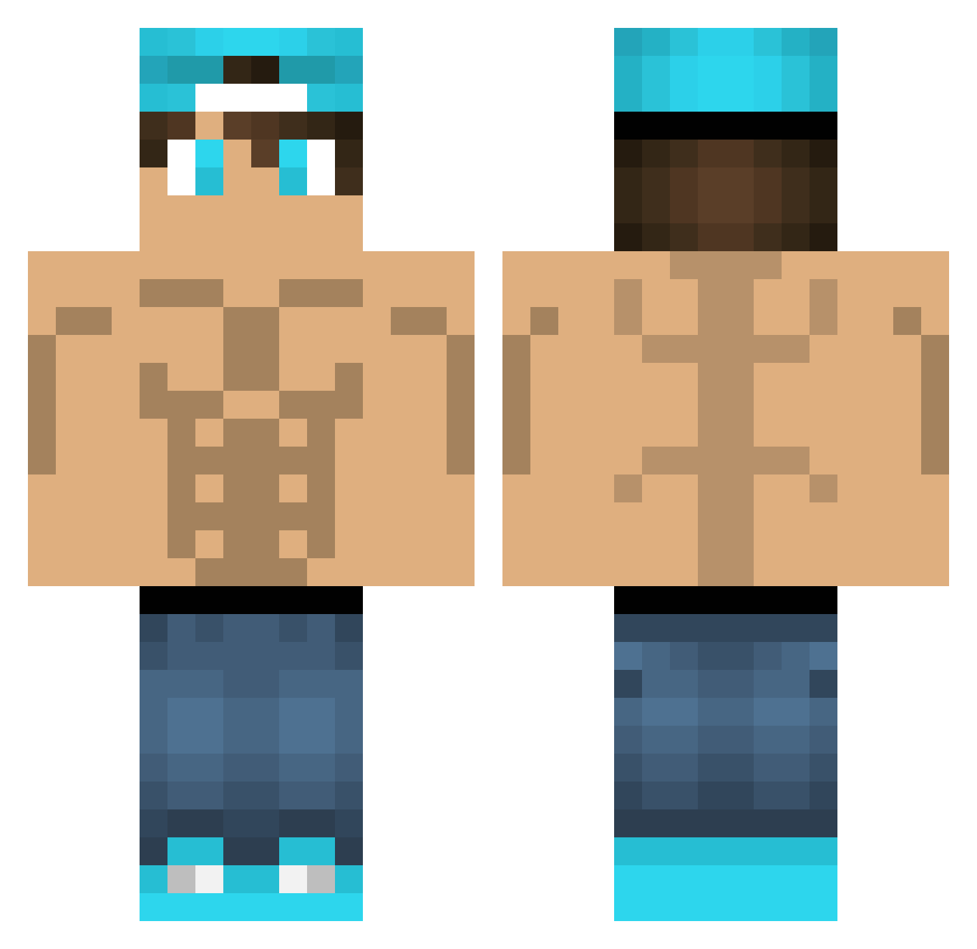 ChinTuck Minecraft skin, front and back view