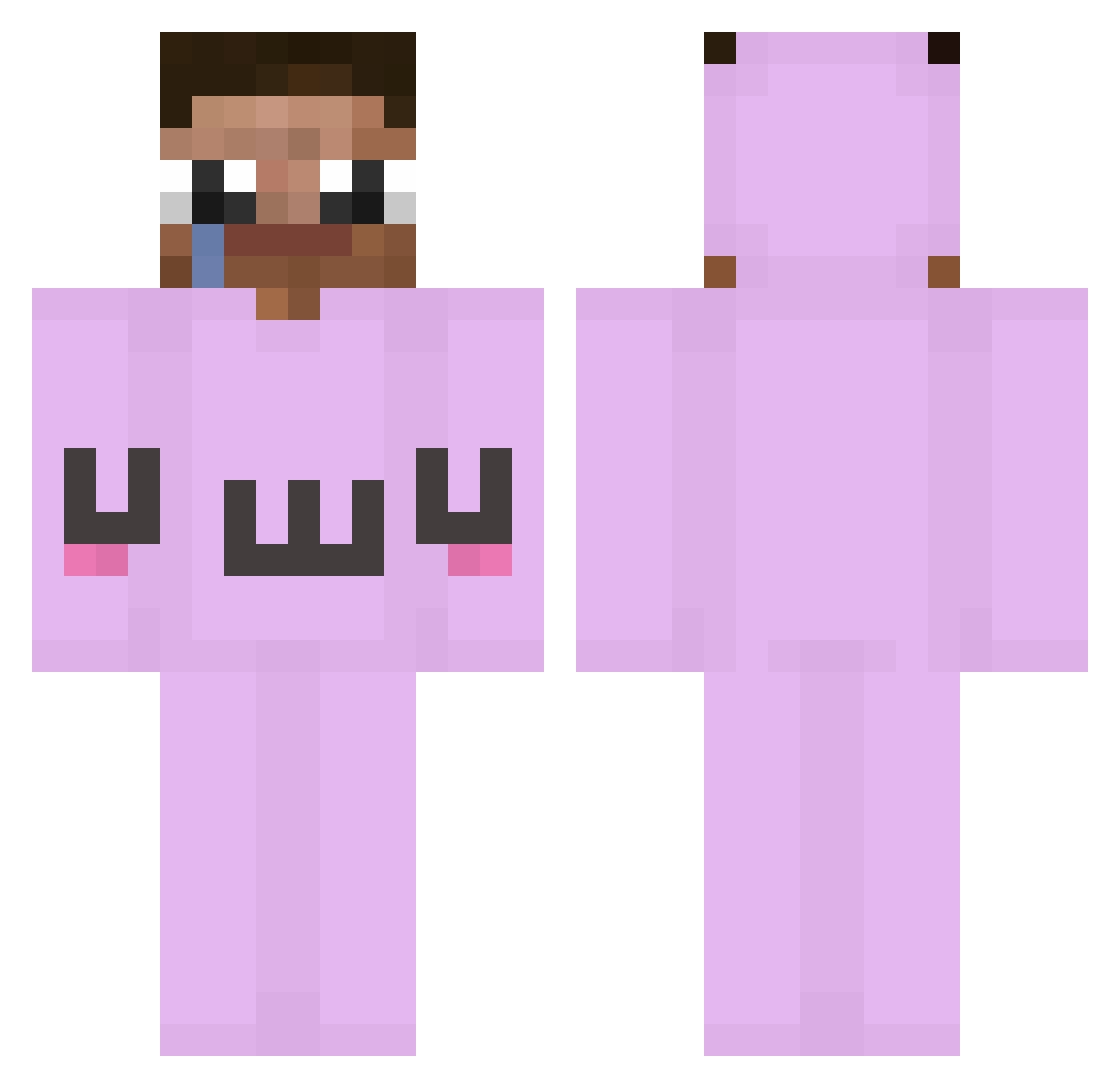 Lordminecrafter Minecraft skin, front and back view