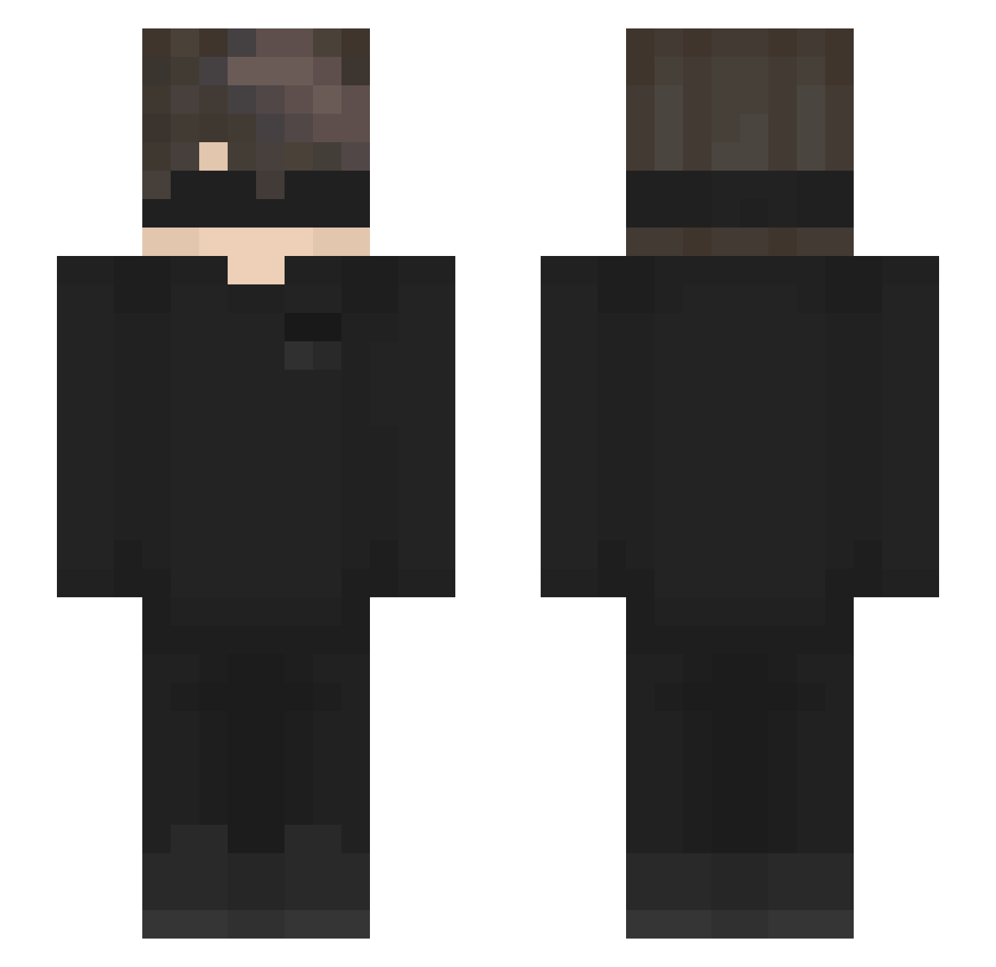 K1M1_ Minecraft skin, front and back view