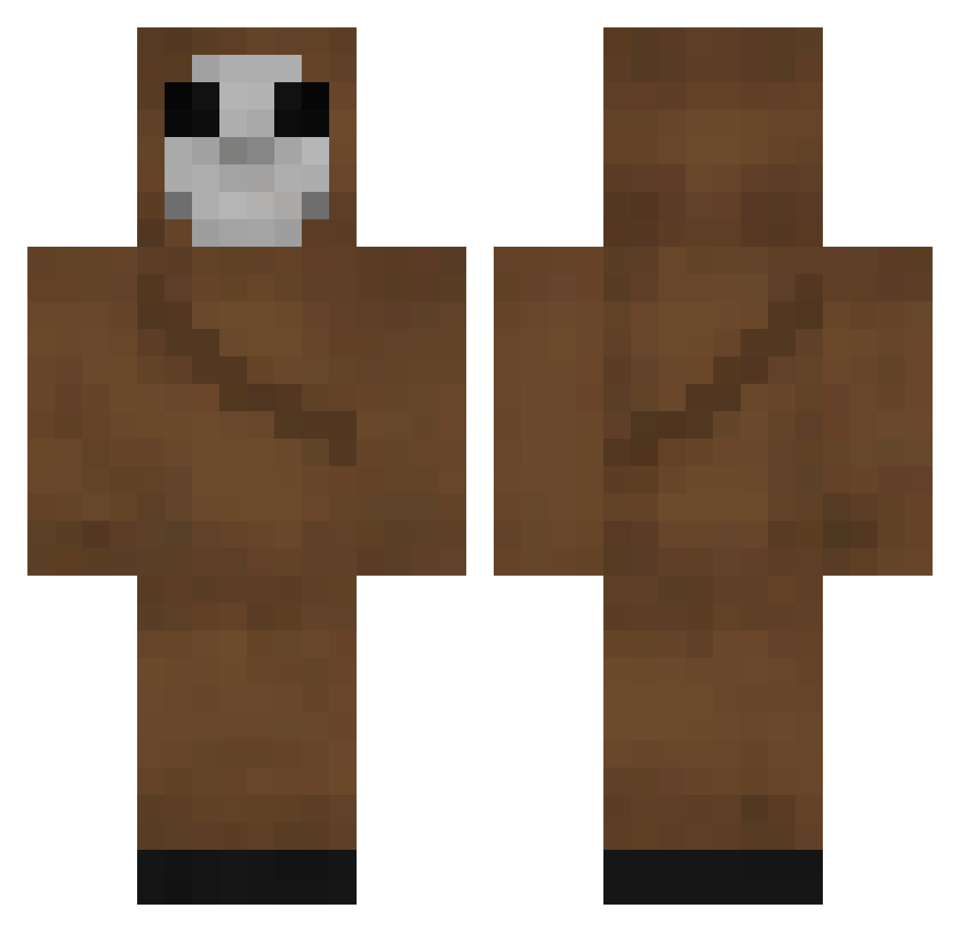 MHanak Minecraft skin, front and back view