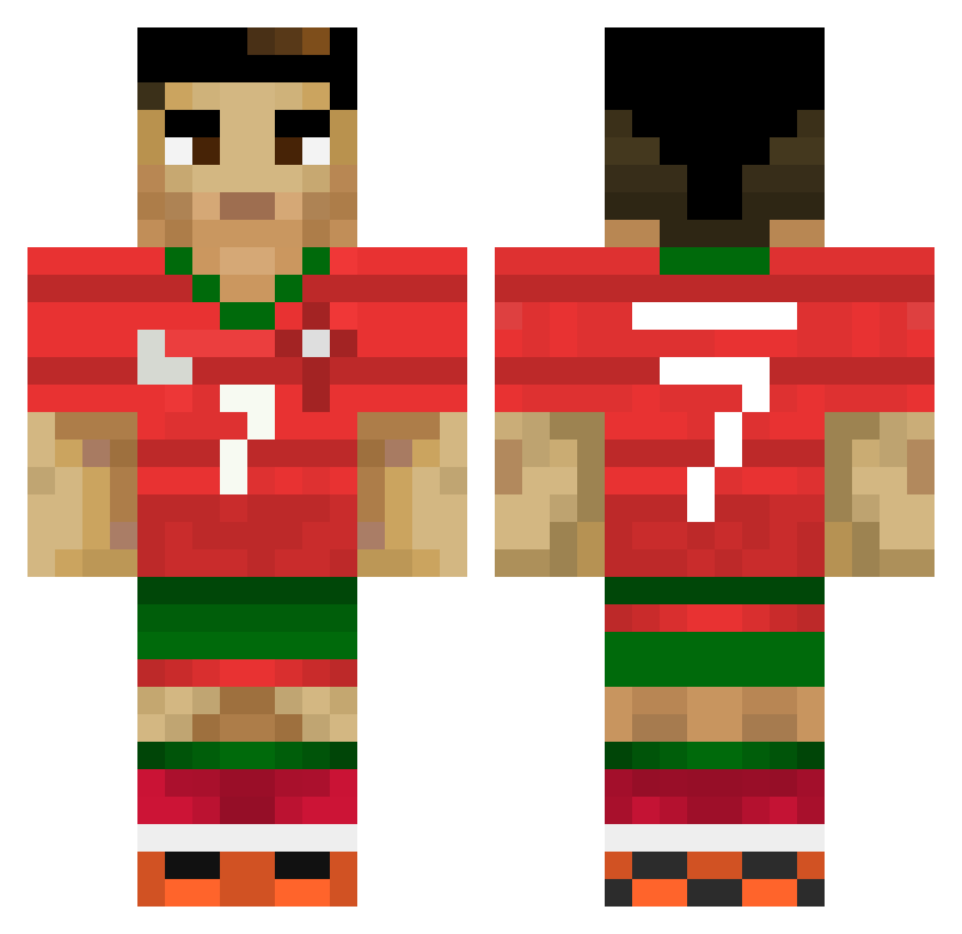 RAMADKING Minecraft skin, front and back view
