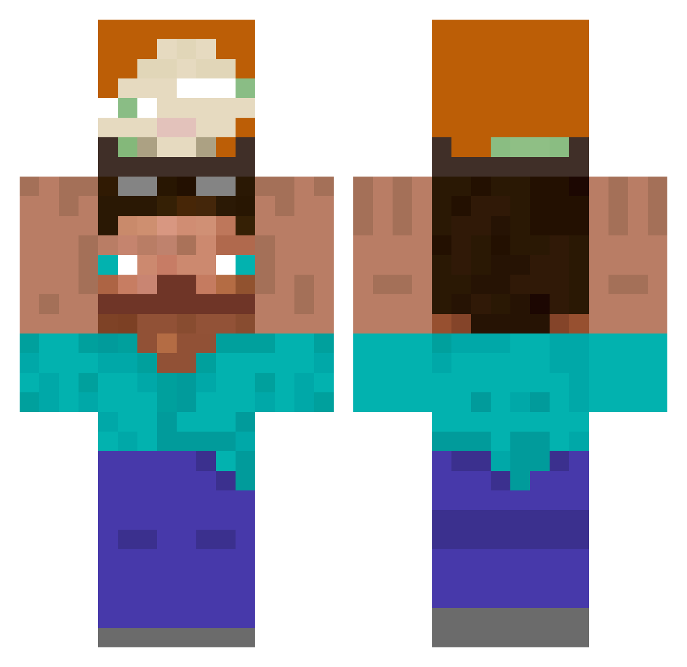 Mrpankek Minecraft skin, front and back view