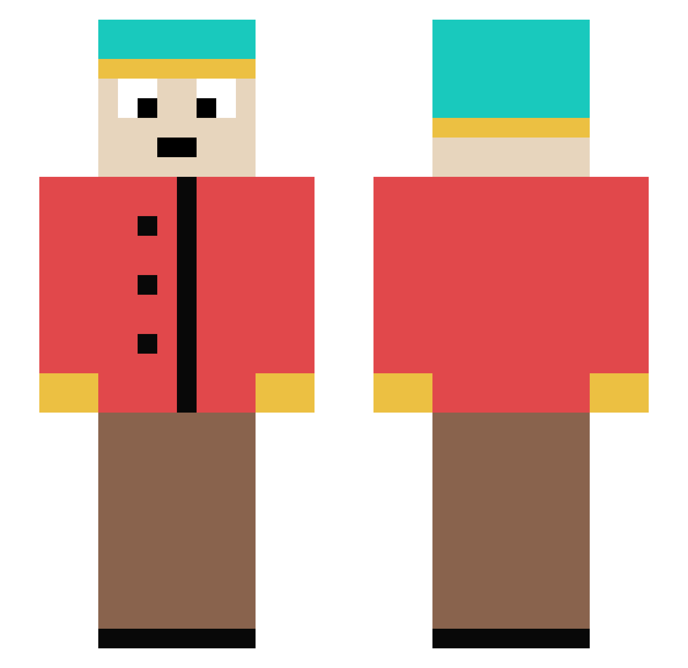 bdotethzy Minecraft skin, front and back view