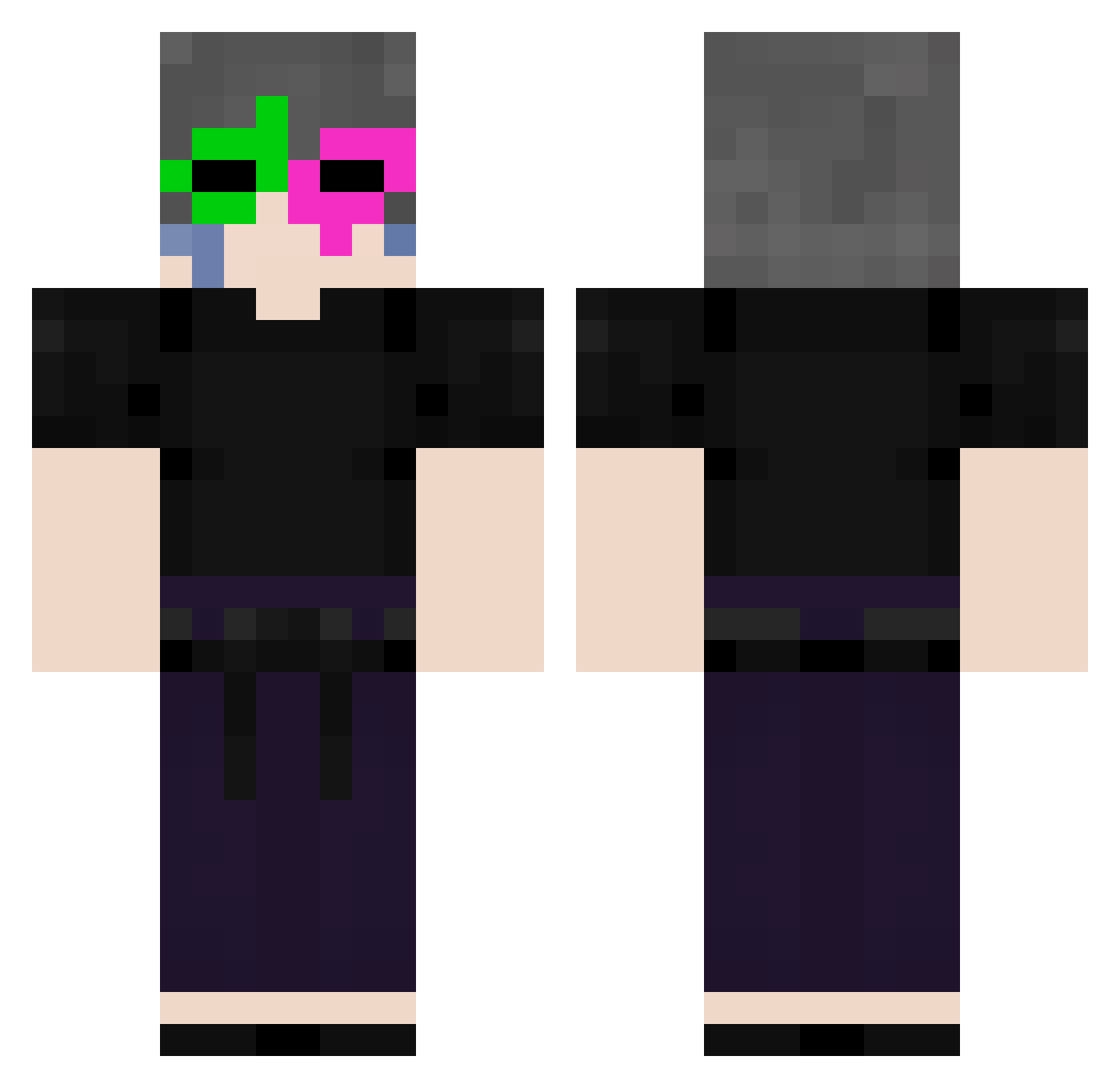 Fices Minecraft skin, front and back view