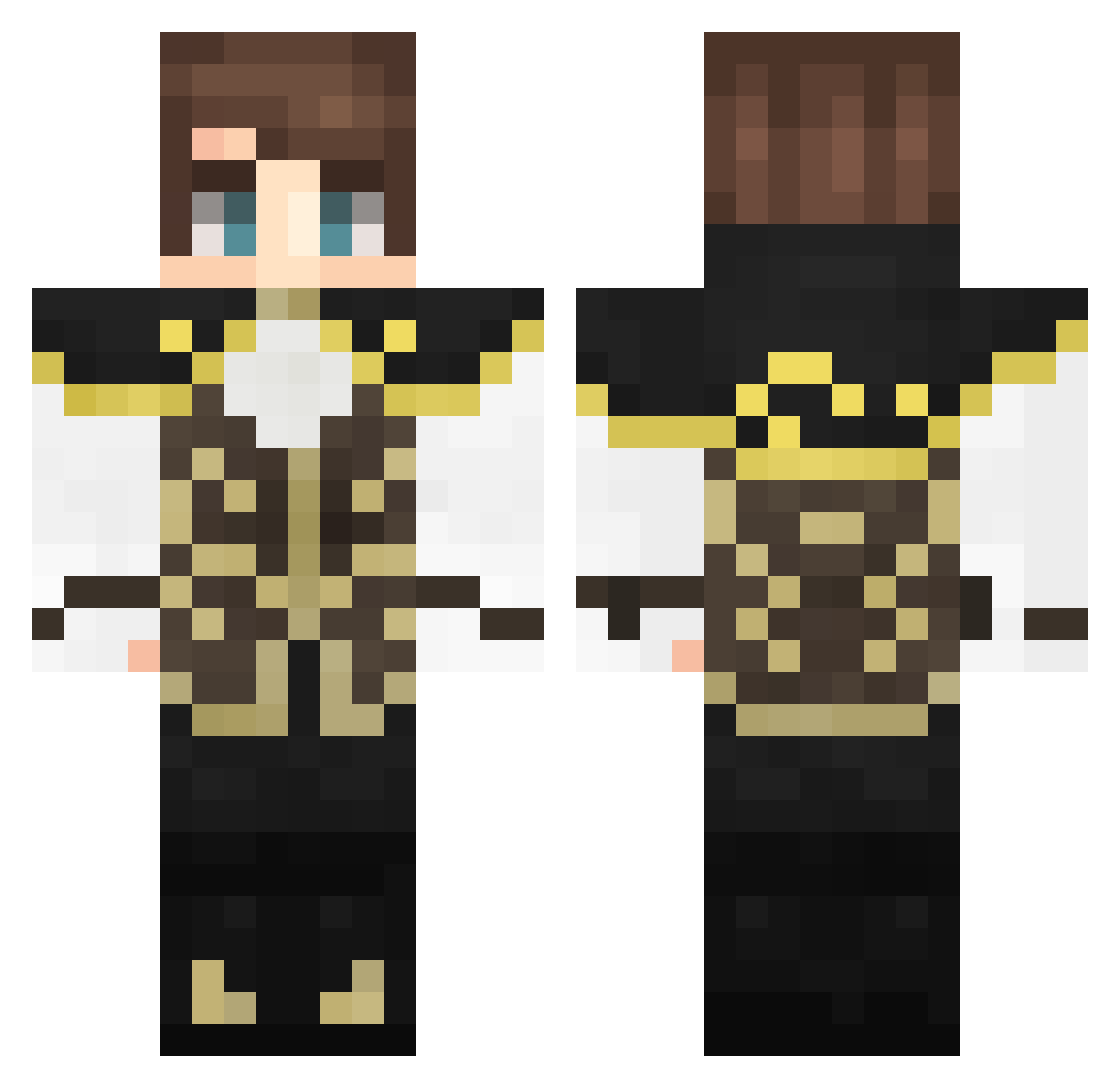 St1ckyMinion Minecraft skin, front and back view