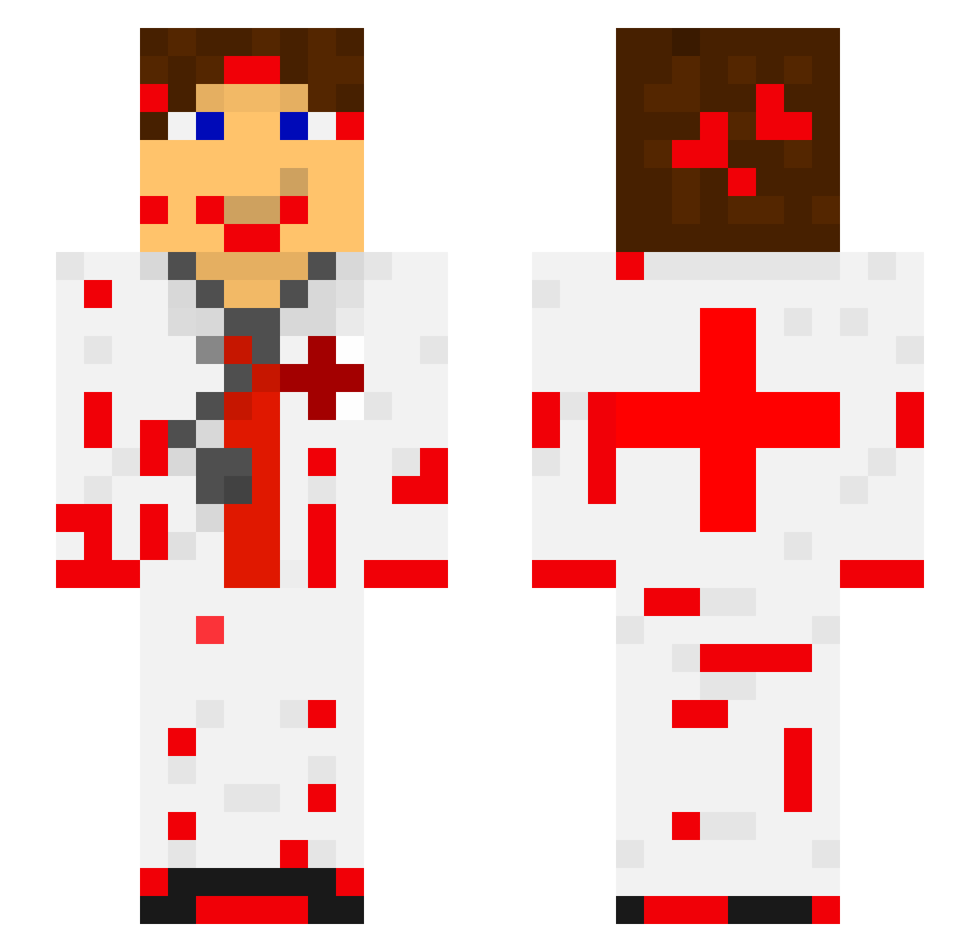 derFrauenarzt69 Minecraft skin, front and back view