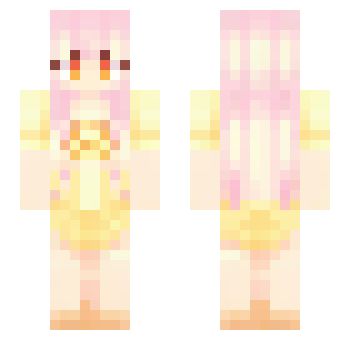 SJXZ Minecraft skin, front and back view