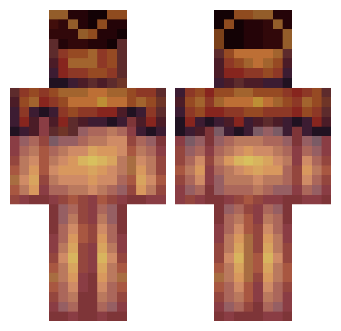 H1FFIX Minecraft skin, front and back view