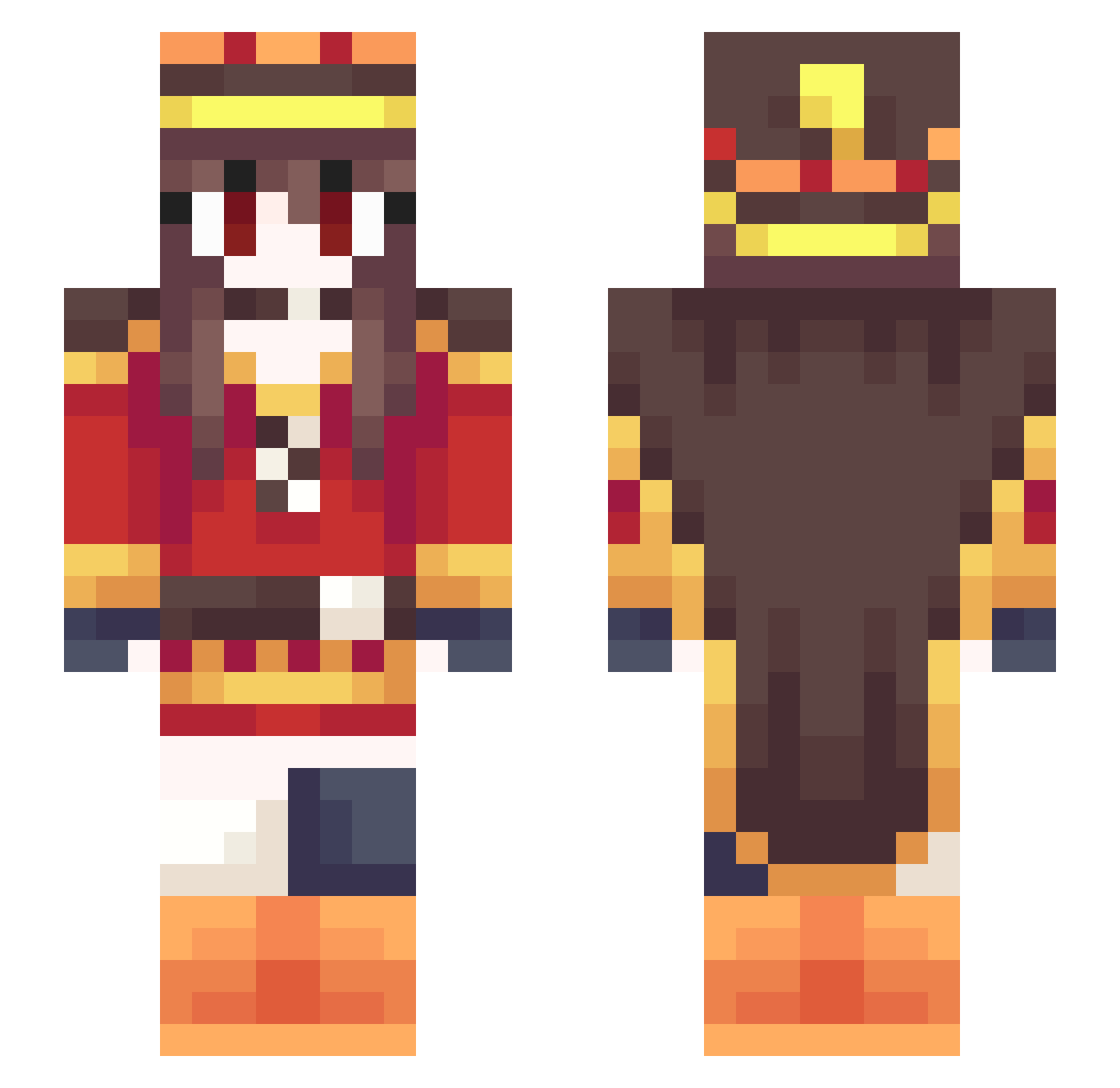 Creamer0207 Minecraft skin, front and back view