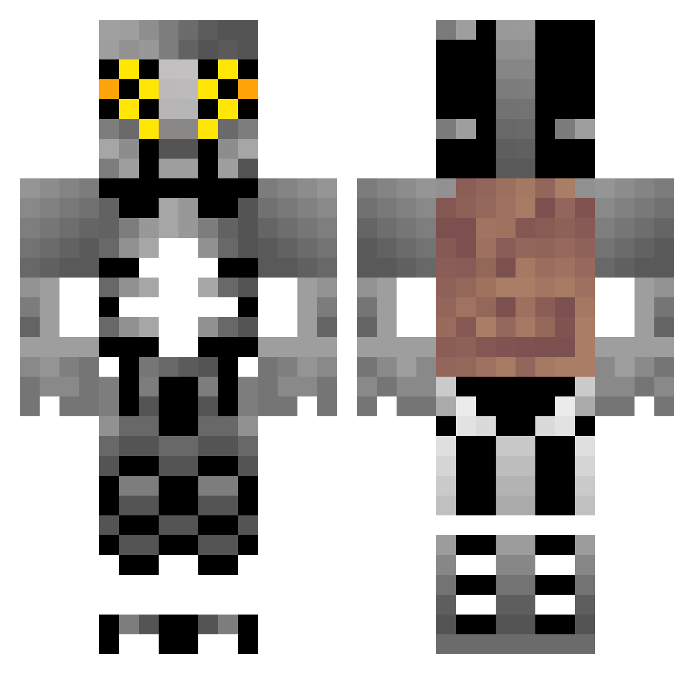 Cryxile Minecraft skin, front and back view