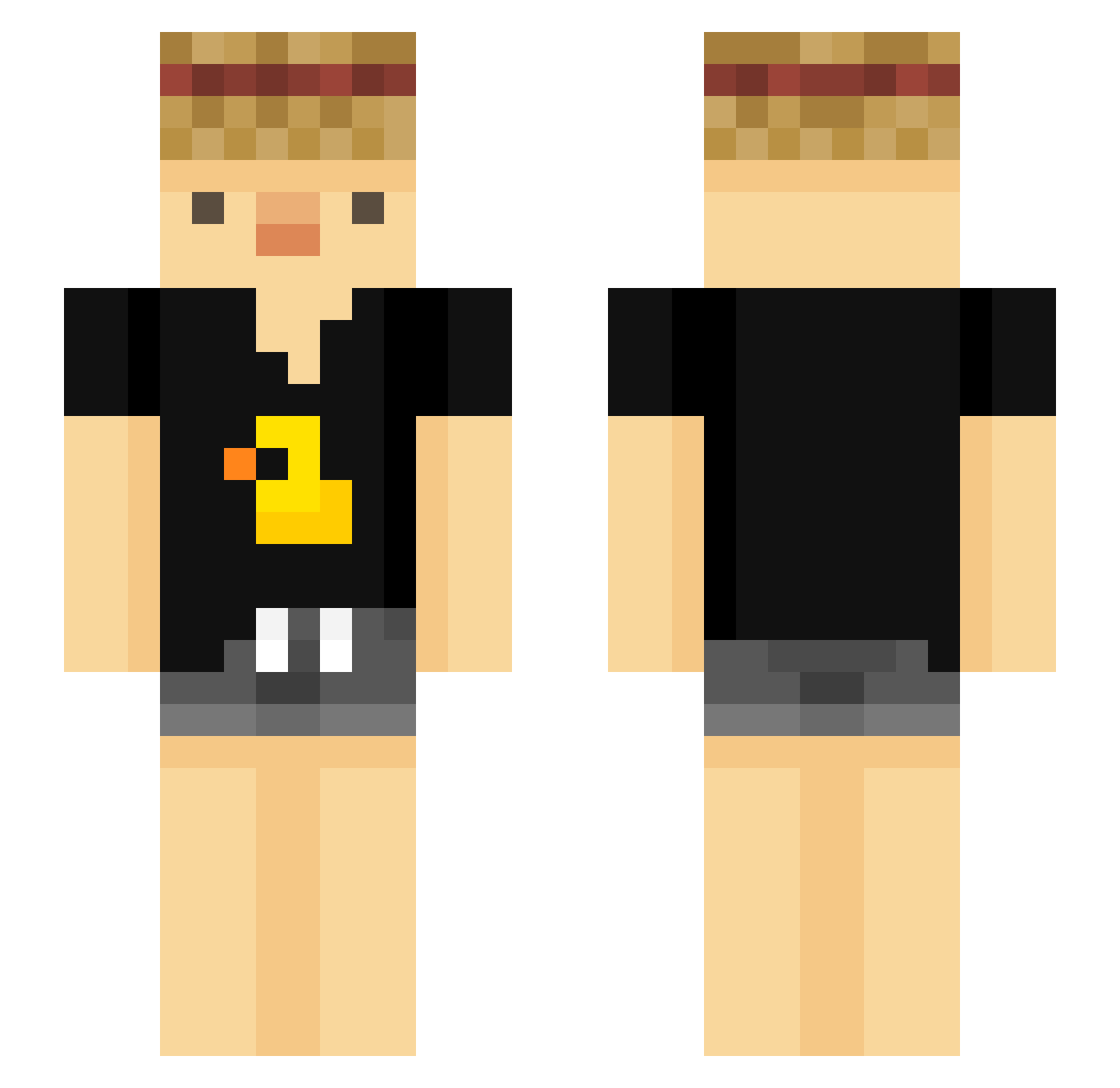LinuxHero Minecraft skin, front and back view