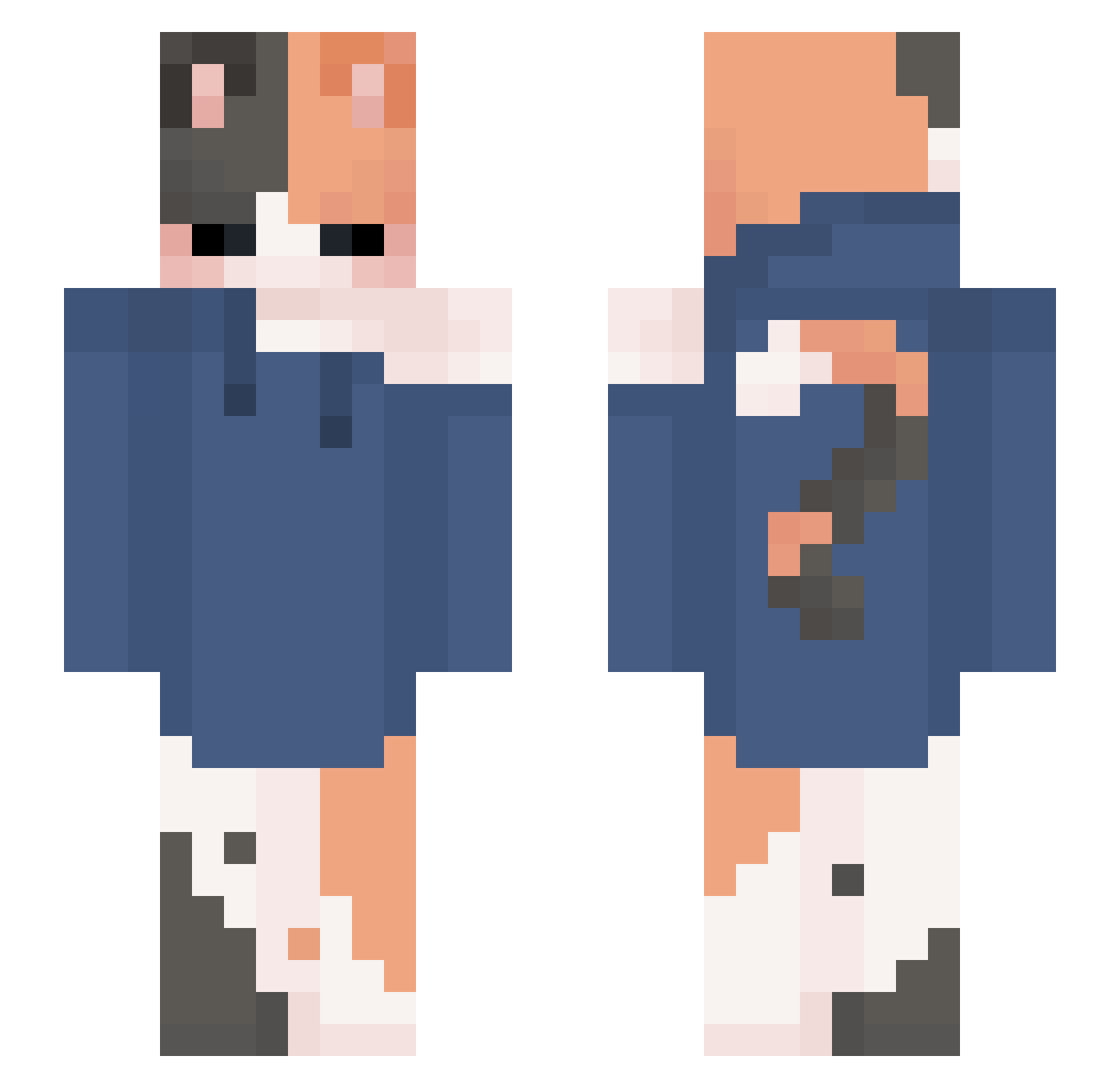Lisiasty_OwOx Minecraft skin, front and back view