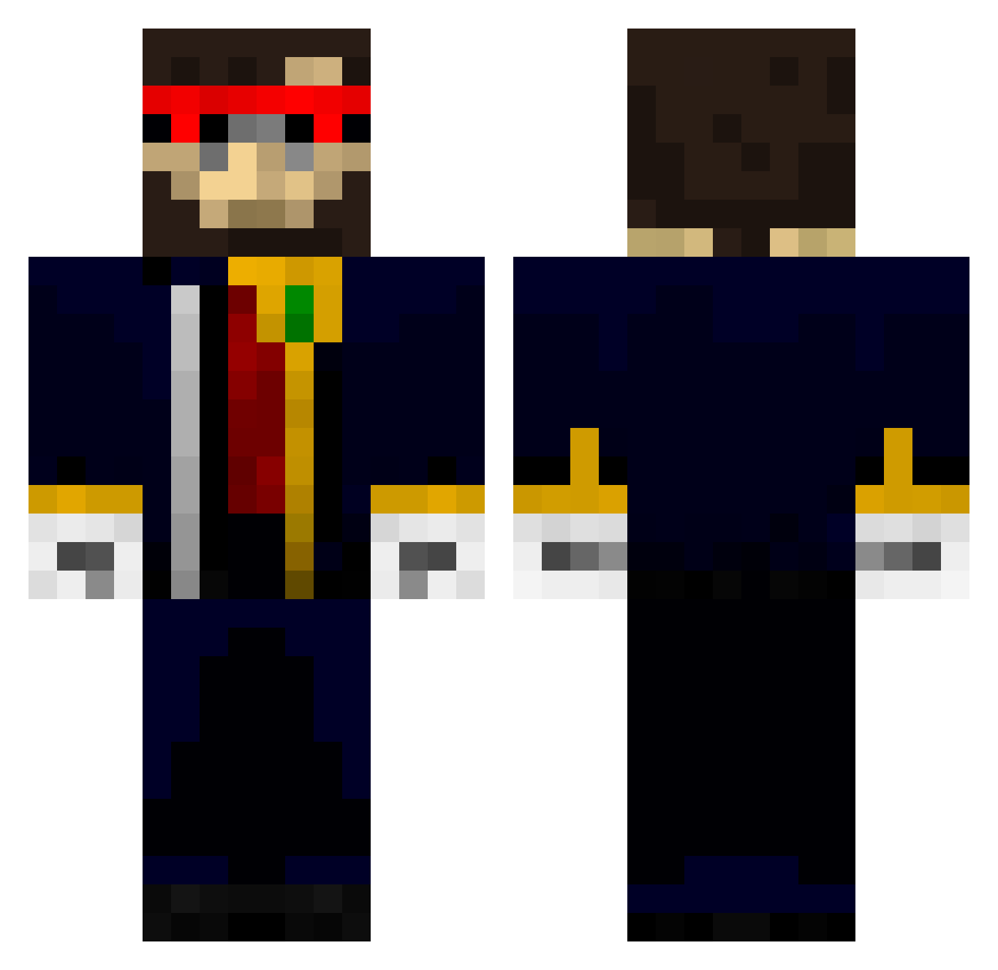 Syevee Minecraft skin, front and back view