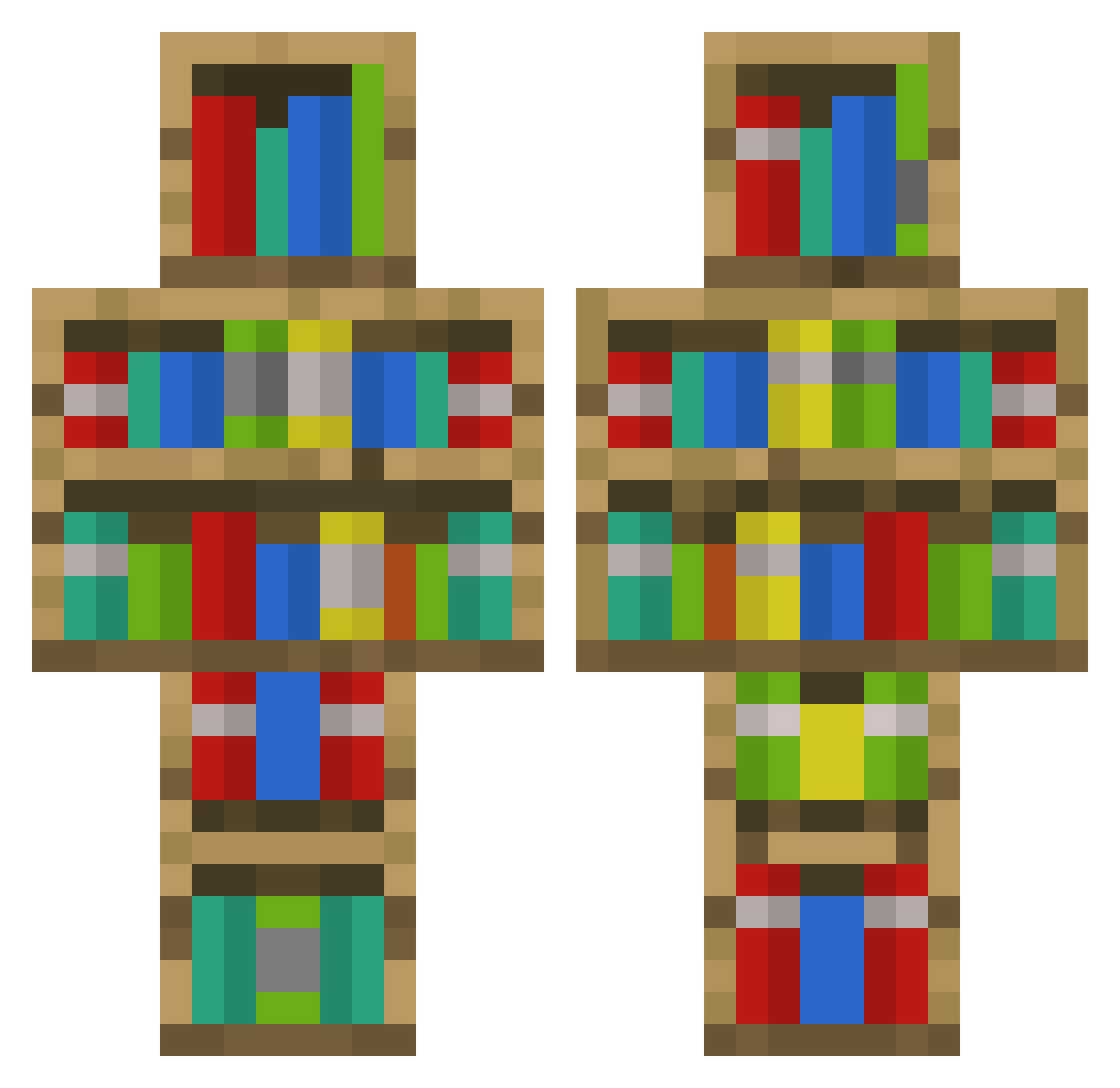 Suki64bit Minecraft skin, front and back view