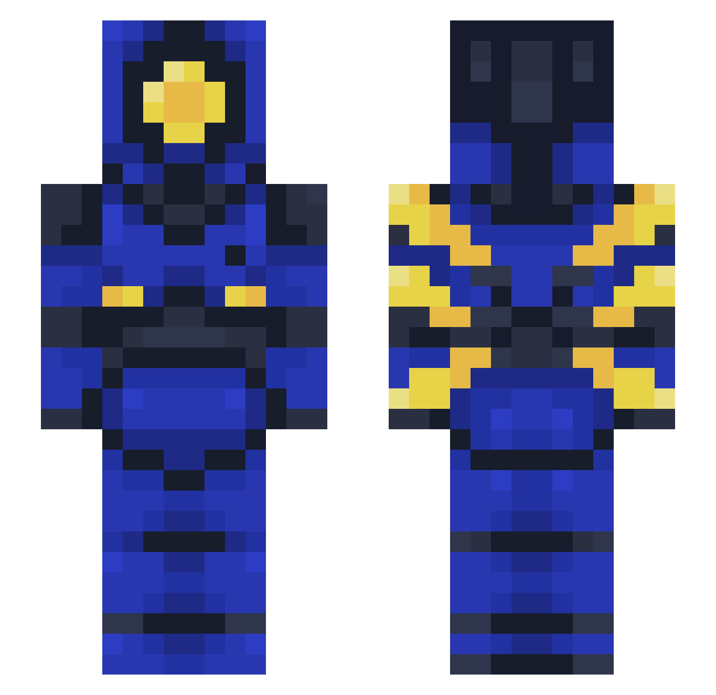 GamemewHD Minecraft skin, front and back view