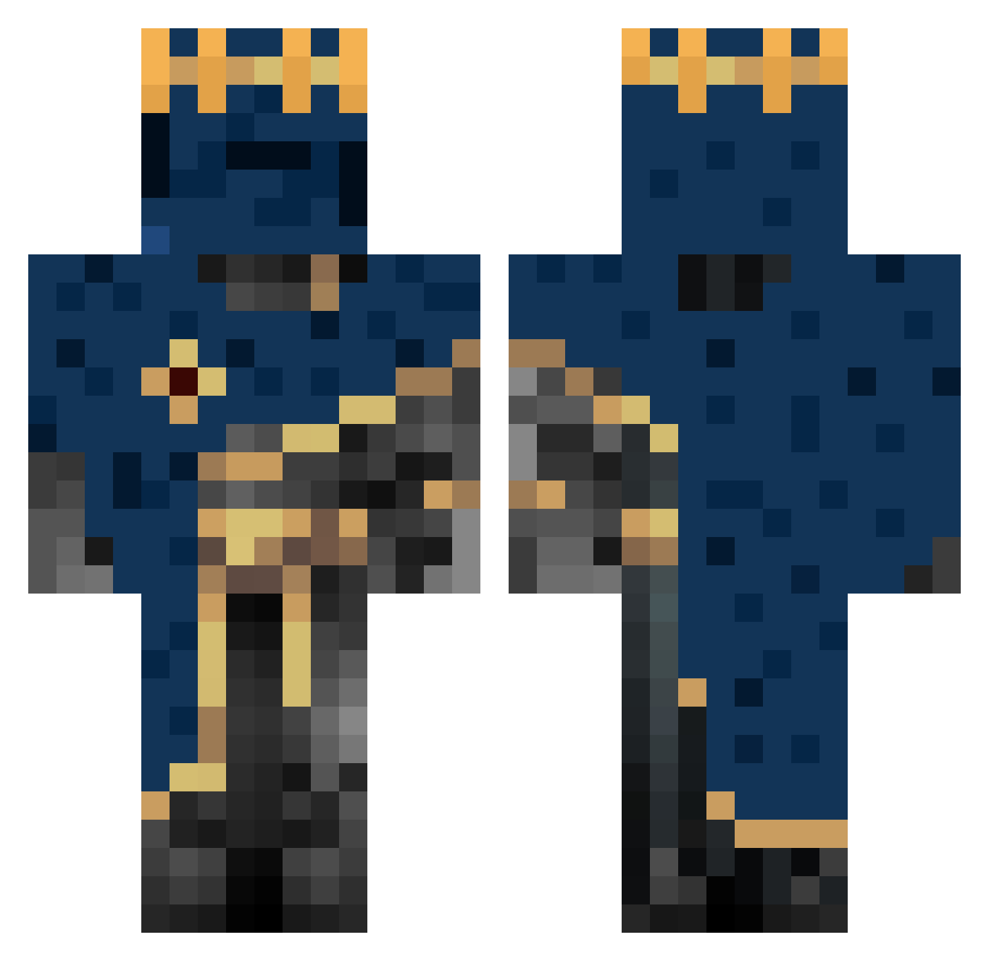 Silent_Orca Minecraft skin, front and back view