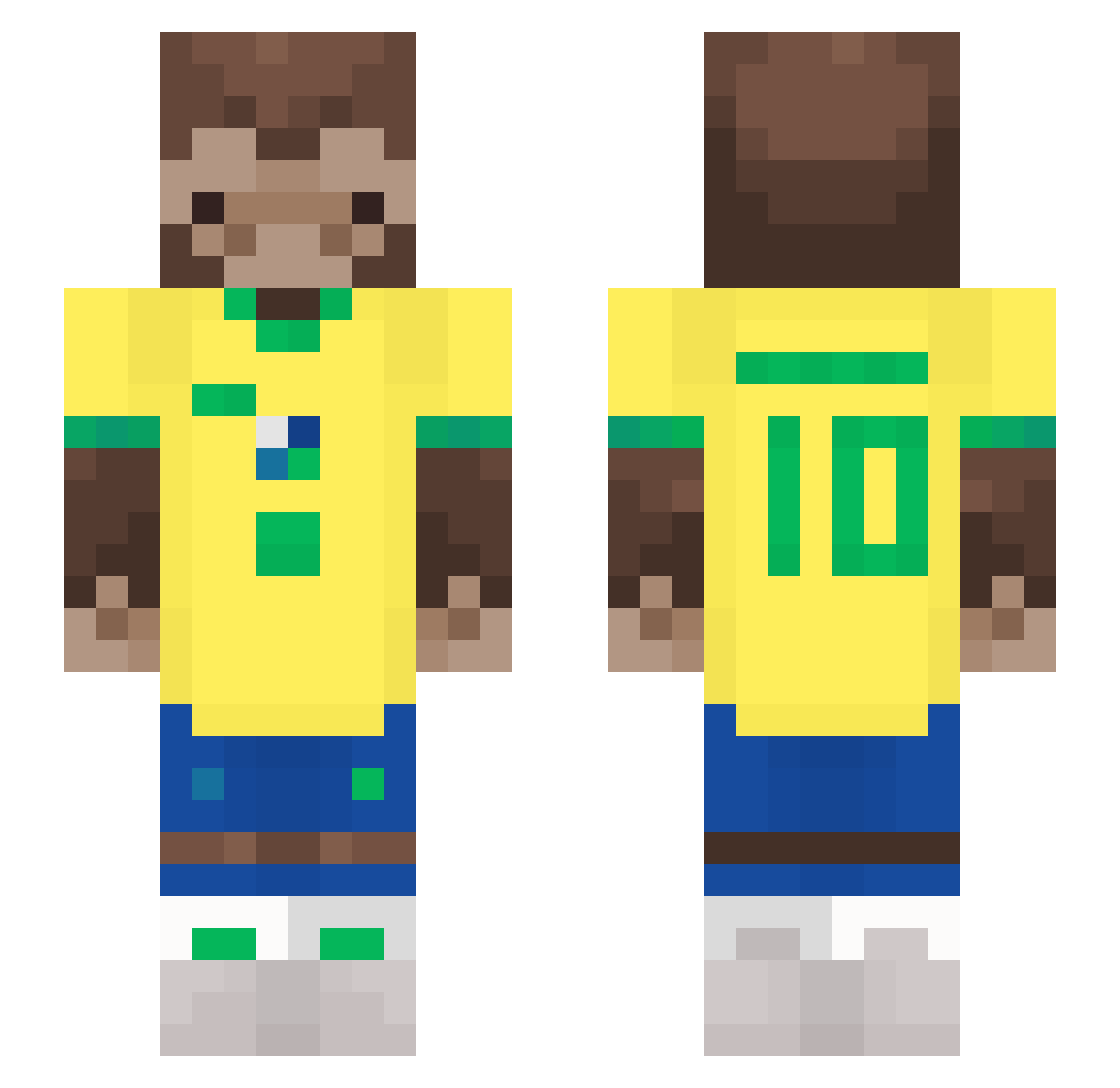 Hyr0o Minecraft skin, front and back view