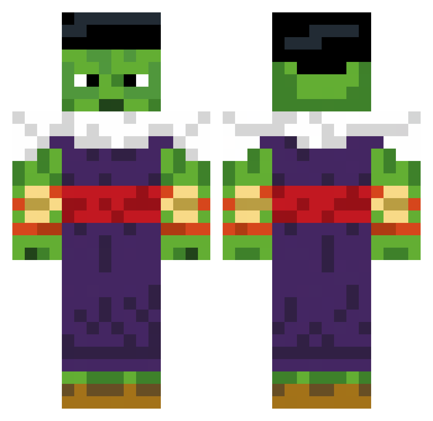 Makka_pakka_big Minecraft skin, front and back view