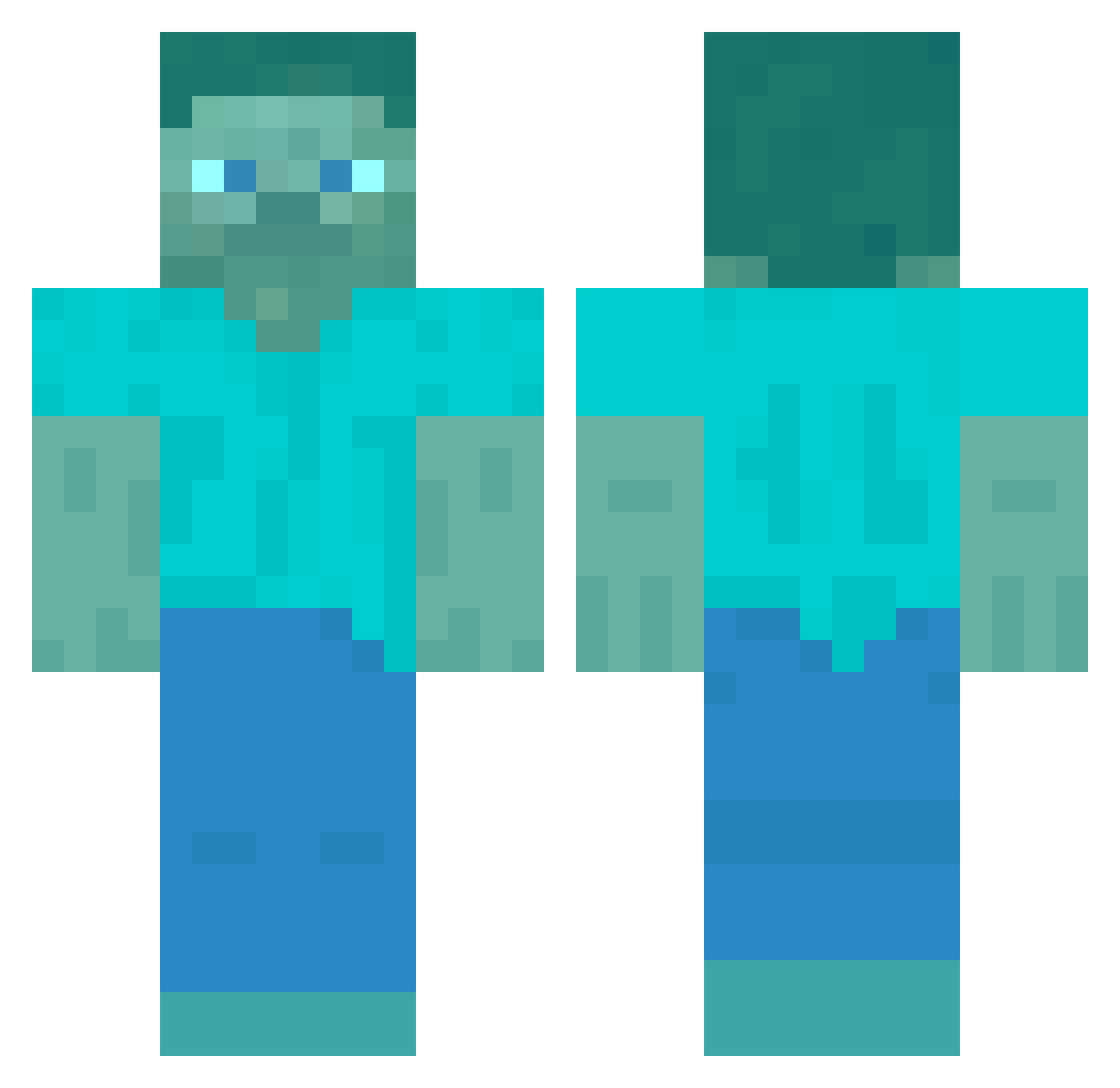 Murucus Minecraft skin, front and back view