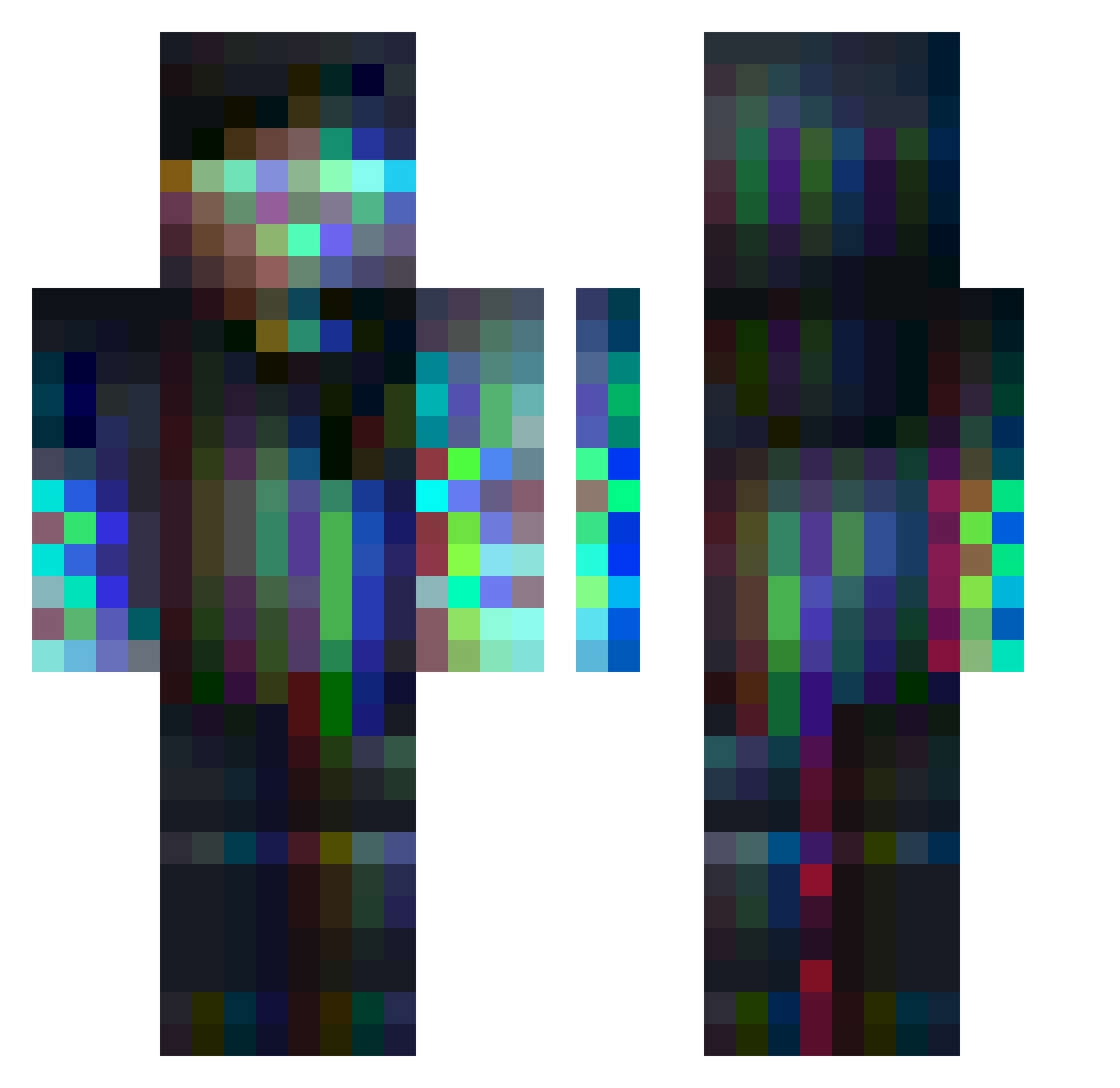 VThunderStormV Minecraft skin, front and back view