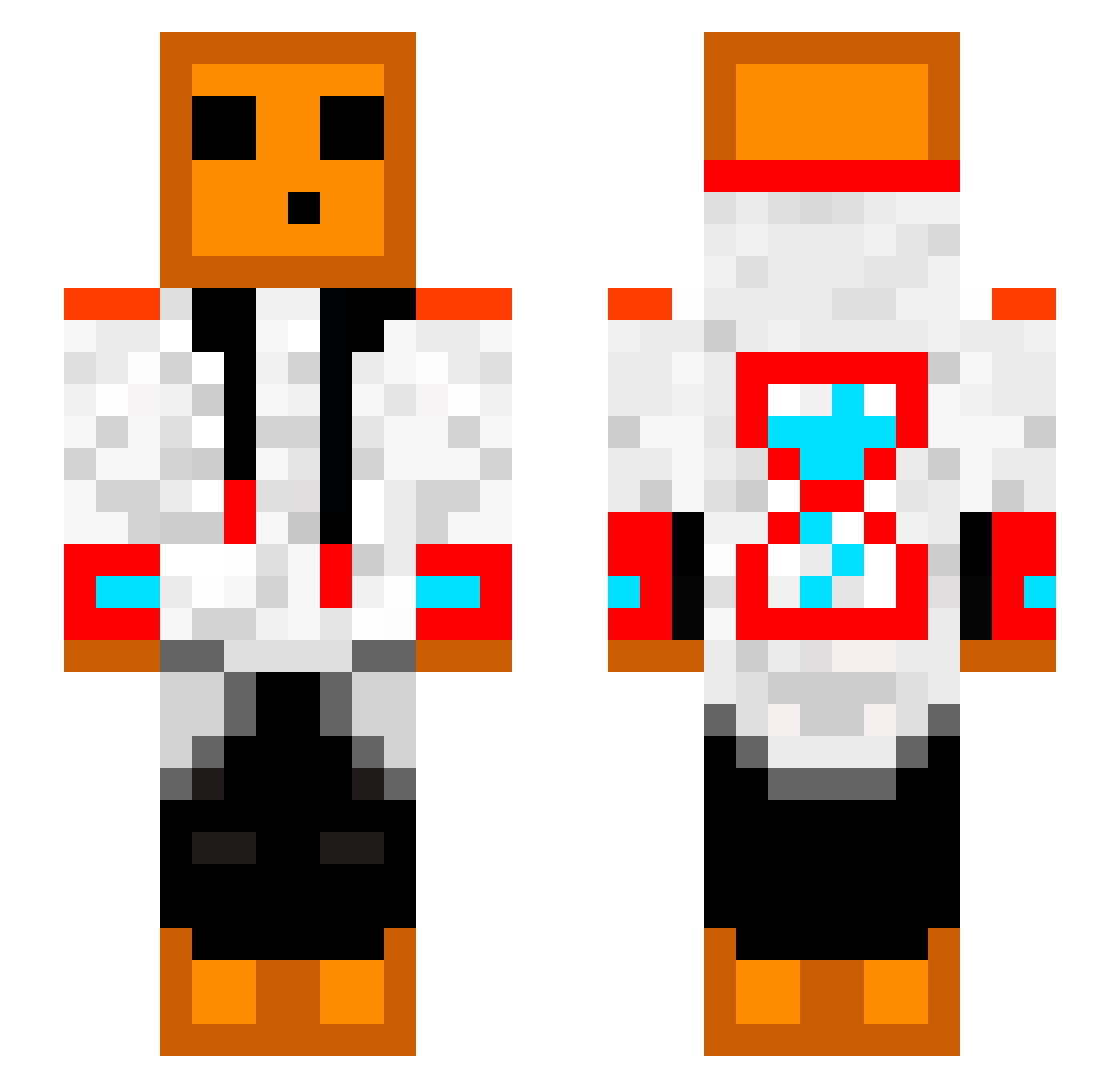 Rompska Minecraft skin, front and back view