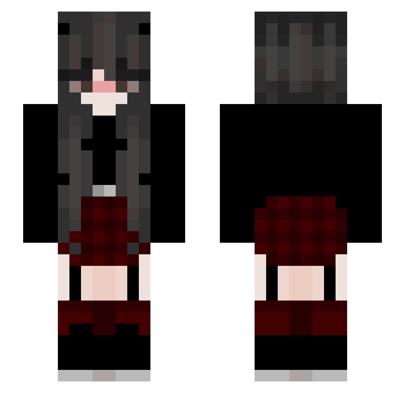 fflluuffii Minecraft skin, front and back view