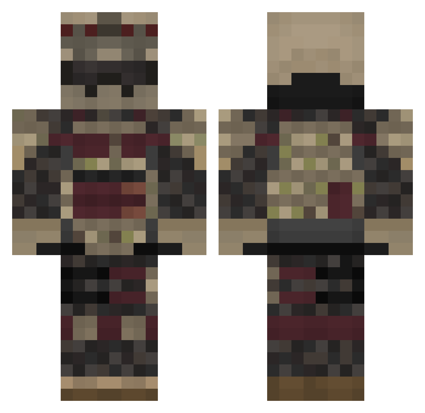LoloLuigi64 Minecraft skin, front and back view