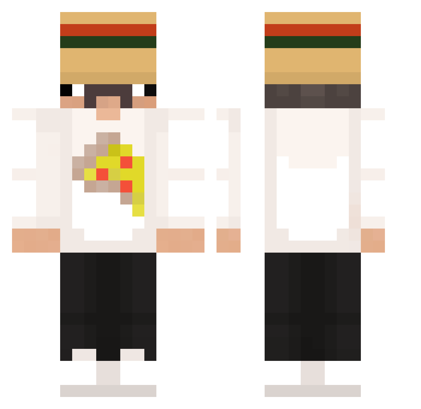 Krypt0rium Minecraft skin, front and back view