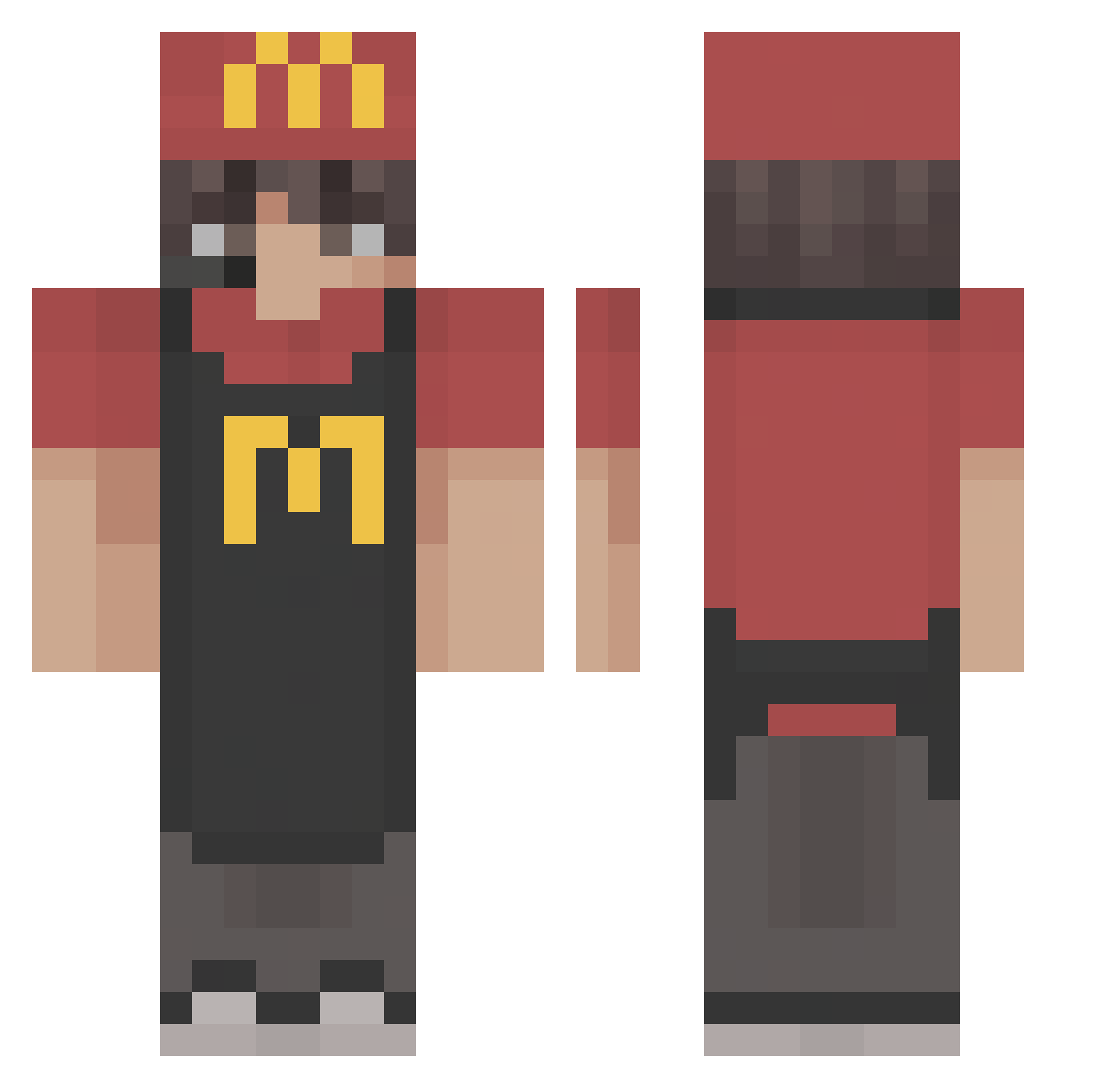 DacSeed Minecraft skin, front and back view