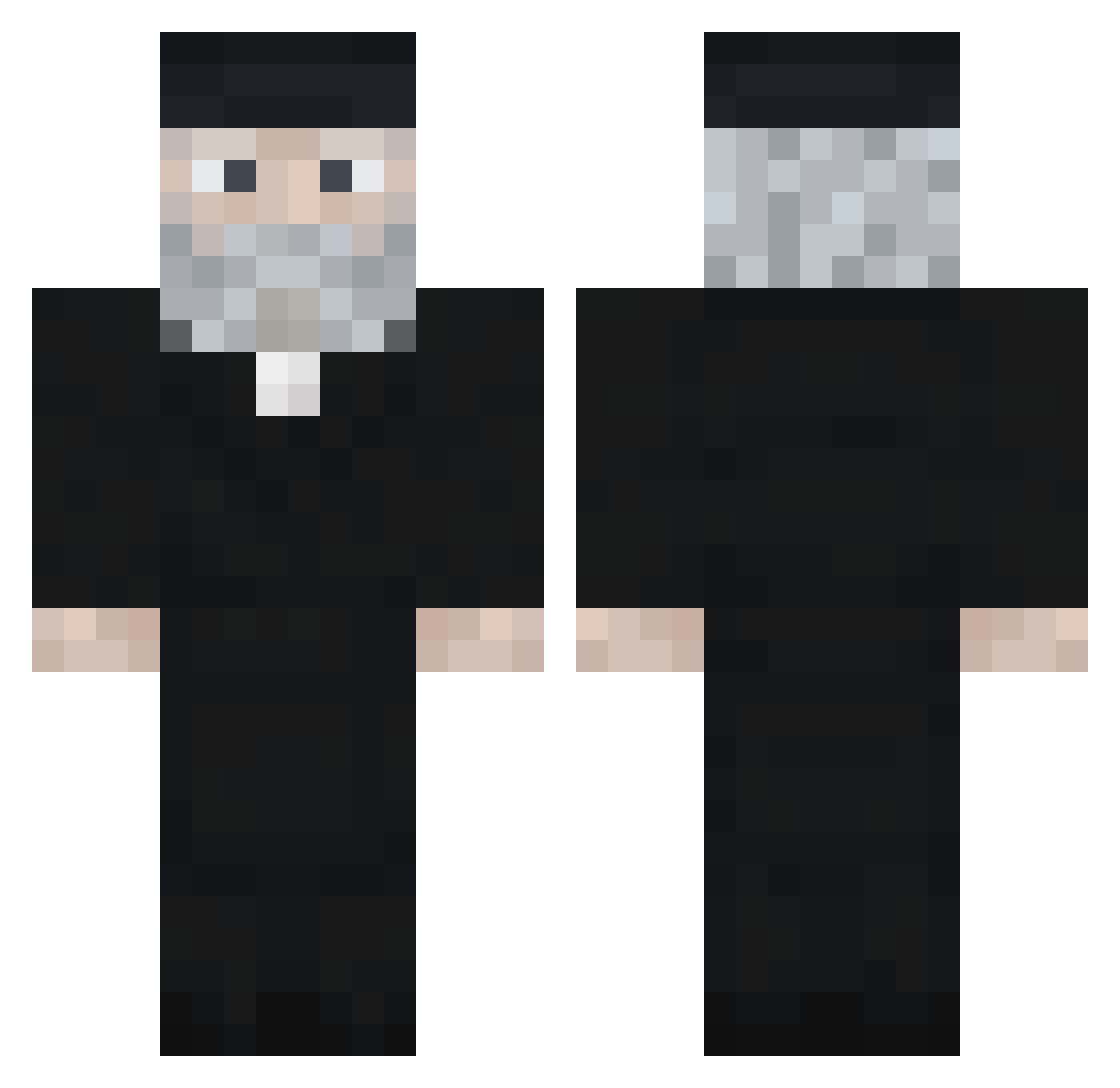 ubiquinones Minecraft skin, front and back view