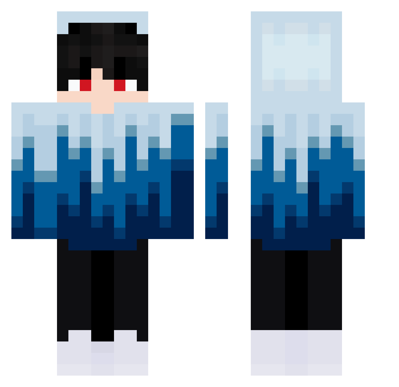 Elmetos Minecraft skin, front and back view